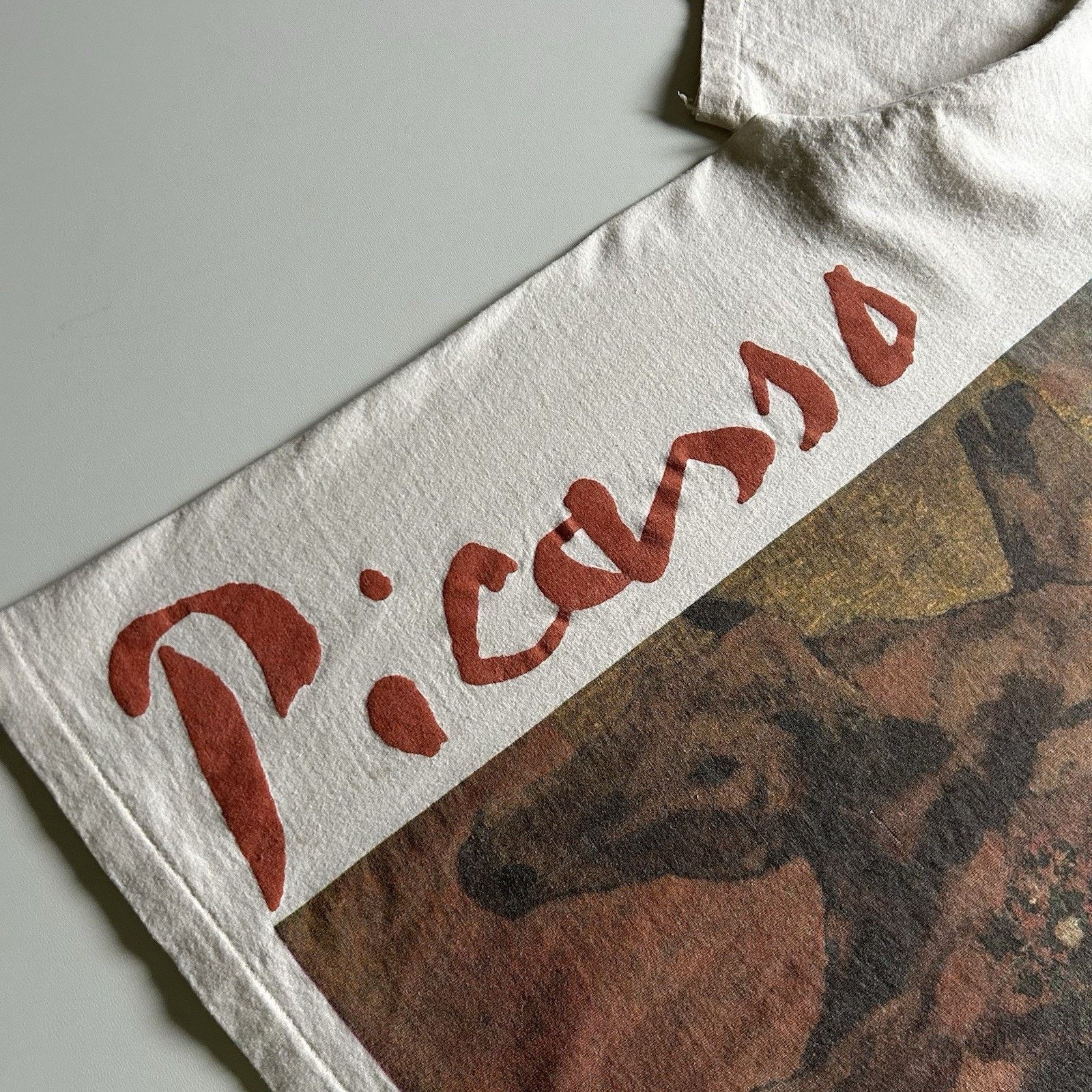 Hanes × Vintage Vintage Picasso T-Shirt XL 90s AOP Made In USA Single Stitch Size US XL / EU 56 / 4 - 3 Thumbnail