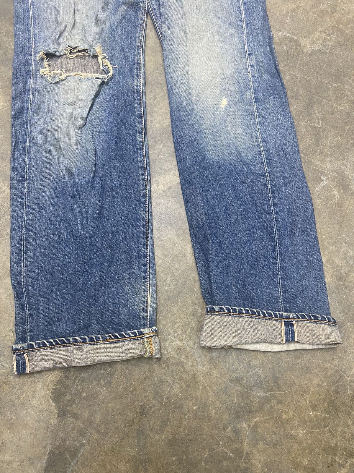 Beauty Beast 🔥 Flare🔥🔥🔥 Vintage Edwin 505X selvedge jeans distressed Size US 31 - 4 Thumbnail