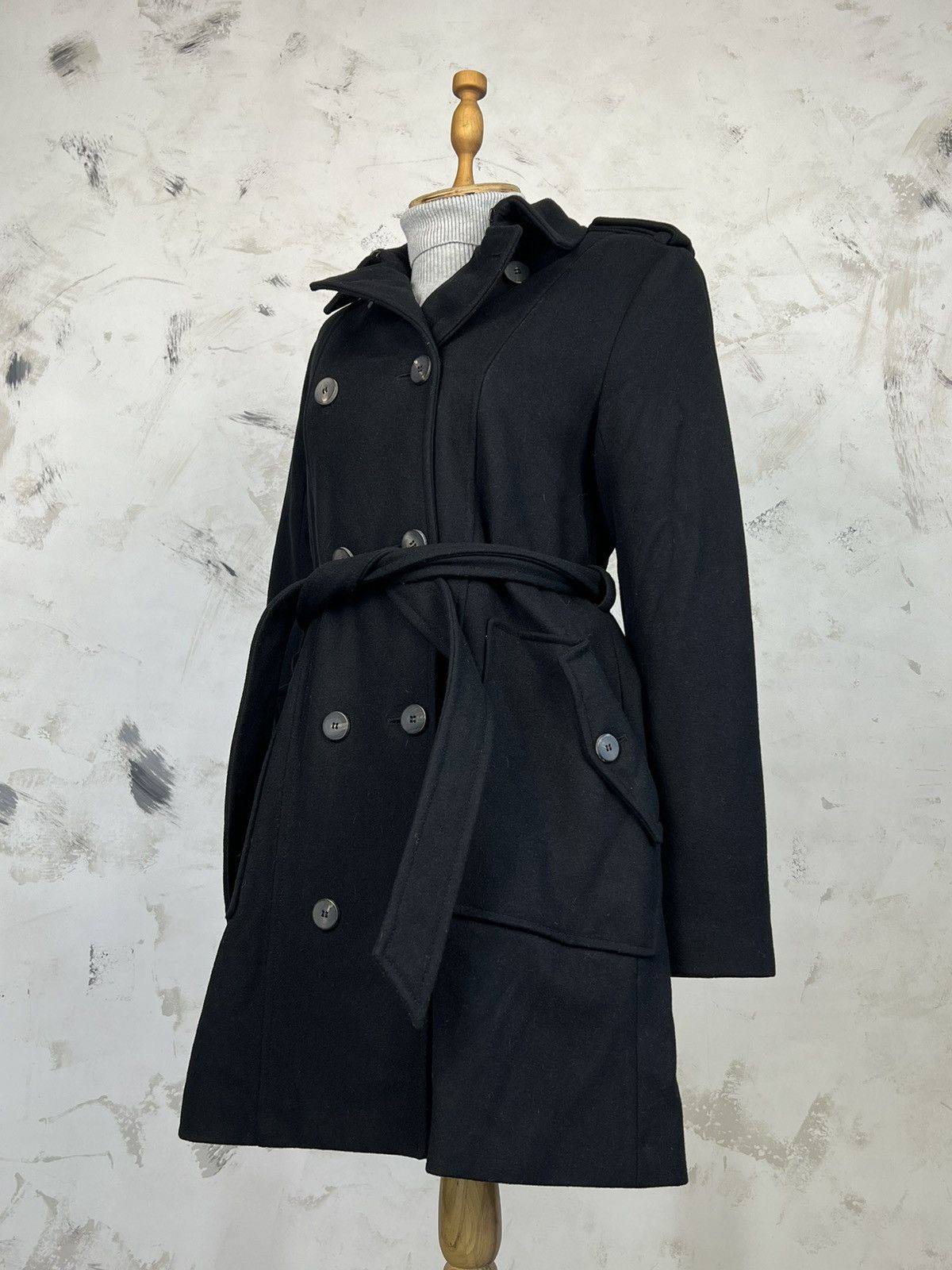 Allsaints AllSaints Wool Double Breasted Belted Coat Size 8 M - L Size M / US 6-8 / IT 42-44 - 4 Thumbnail