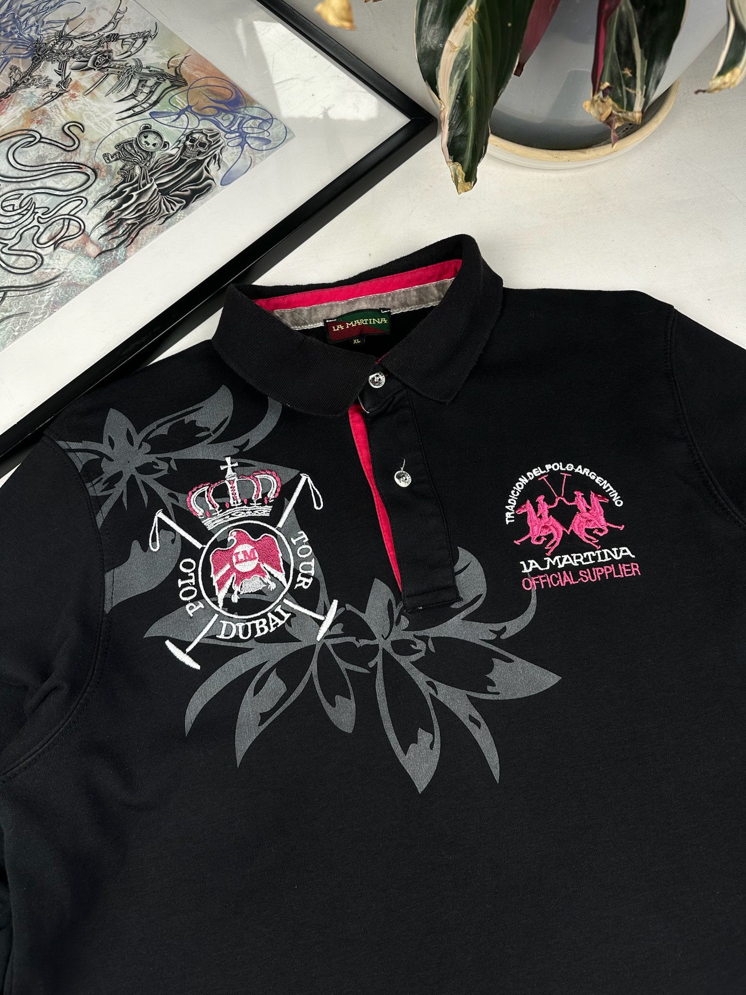 La Martina Vintage La Martina Dubai Polo Team Rugby Long Sleeve Shirt Size US XL / EU 56 / 4 - 2 Thumbnail