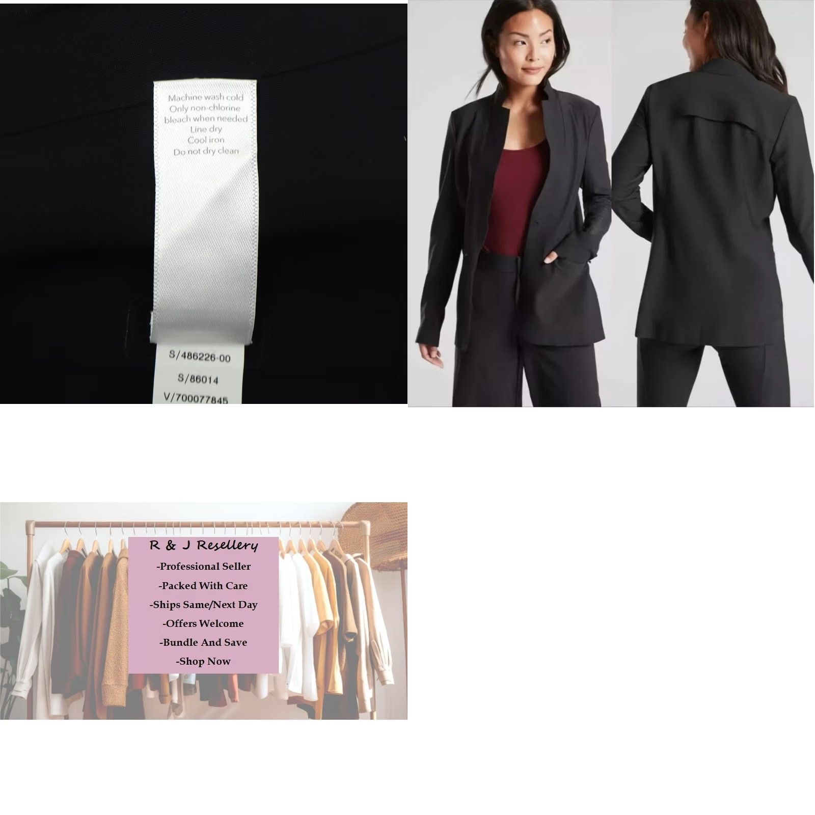 Athleta Athleta Blazer Shirt Womens 4 Black Nylon Lightweight Pockets Zip Snap Closure Long Sleeve Classic 90s Style Size S / US 4 / IT 40 - 8 Thumbnail