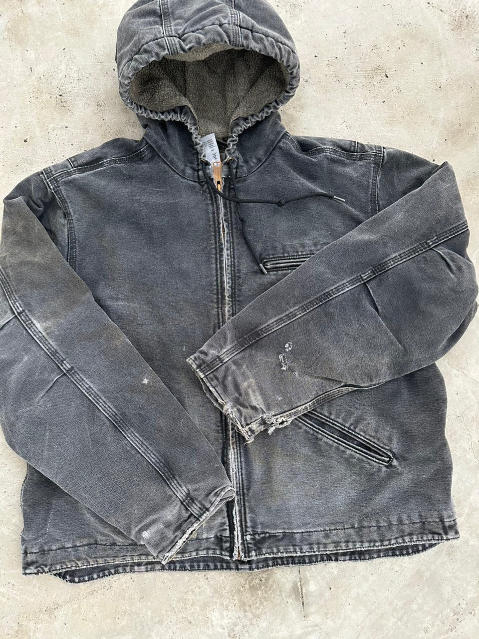 Carhartt × Vintage Vintage Carhartt hooded jacket faded black Size XL / US 12-14 / IT 48-50 - 6 Thumbnail