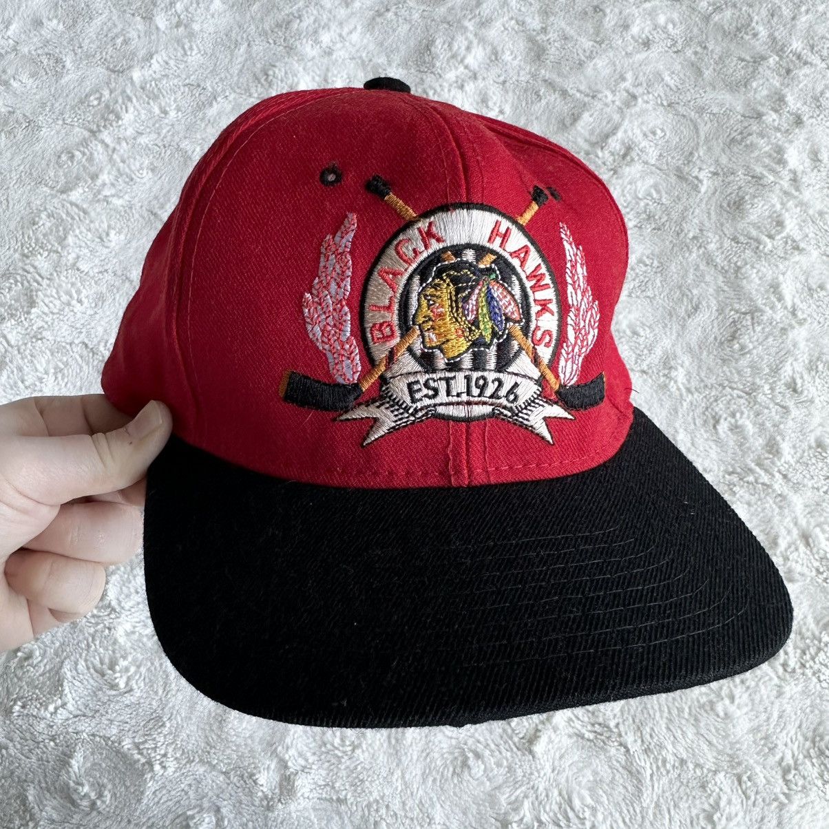 Starter Vintage Chicago Blackhawks Snapback Hat Red Starter Wool NHL Size ONE SIZE - 1 Thumbnail
