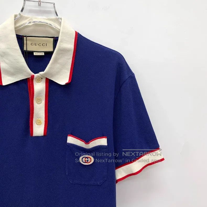 Gucci Gucci Dark Blue Logo Embroidery Cotton Lapel Single-breast Size US XL / EU 56 / 4 - 3 Thumbnail