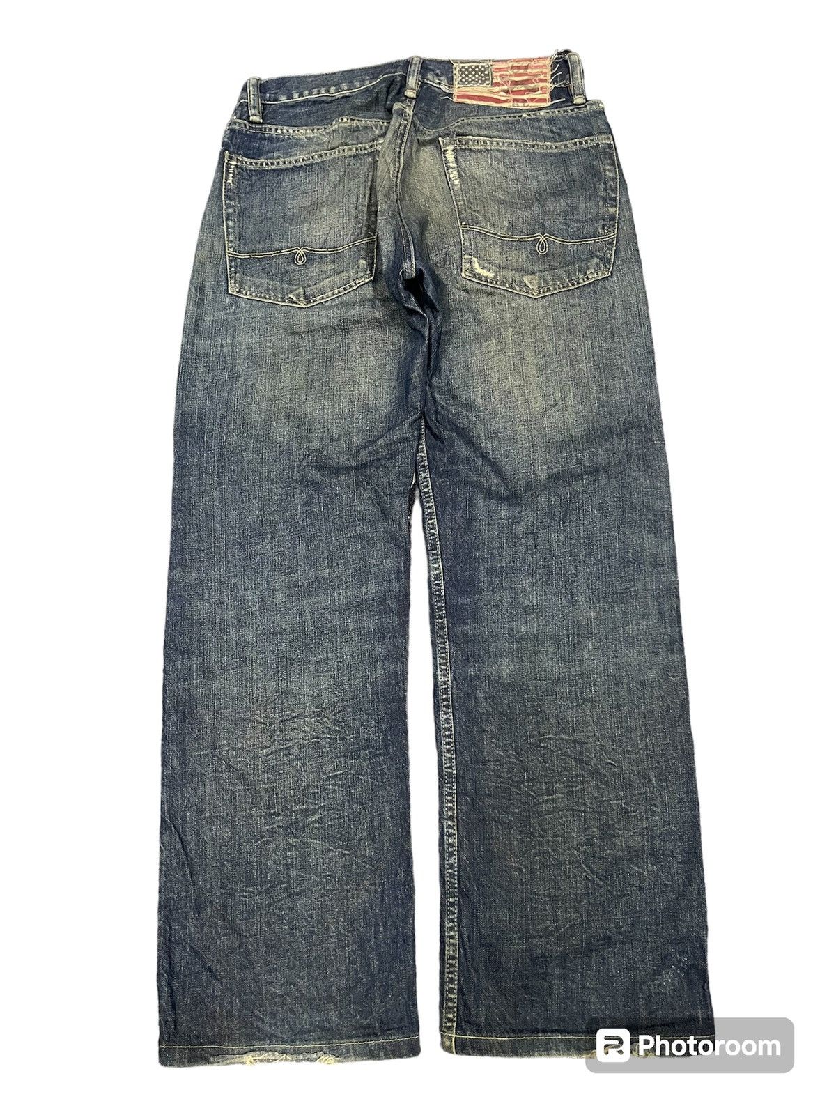 Japanese Brand 2000s PJC RALPH LAUREN DISTRESSED JEANS Size US 30 / EU 46 - 3 Thumbnail