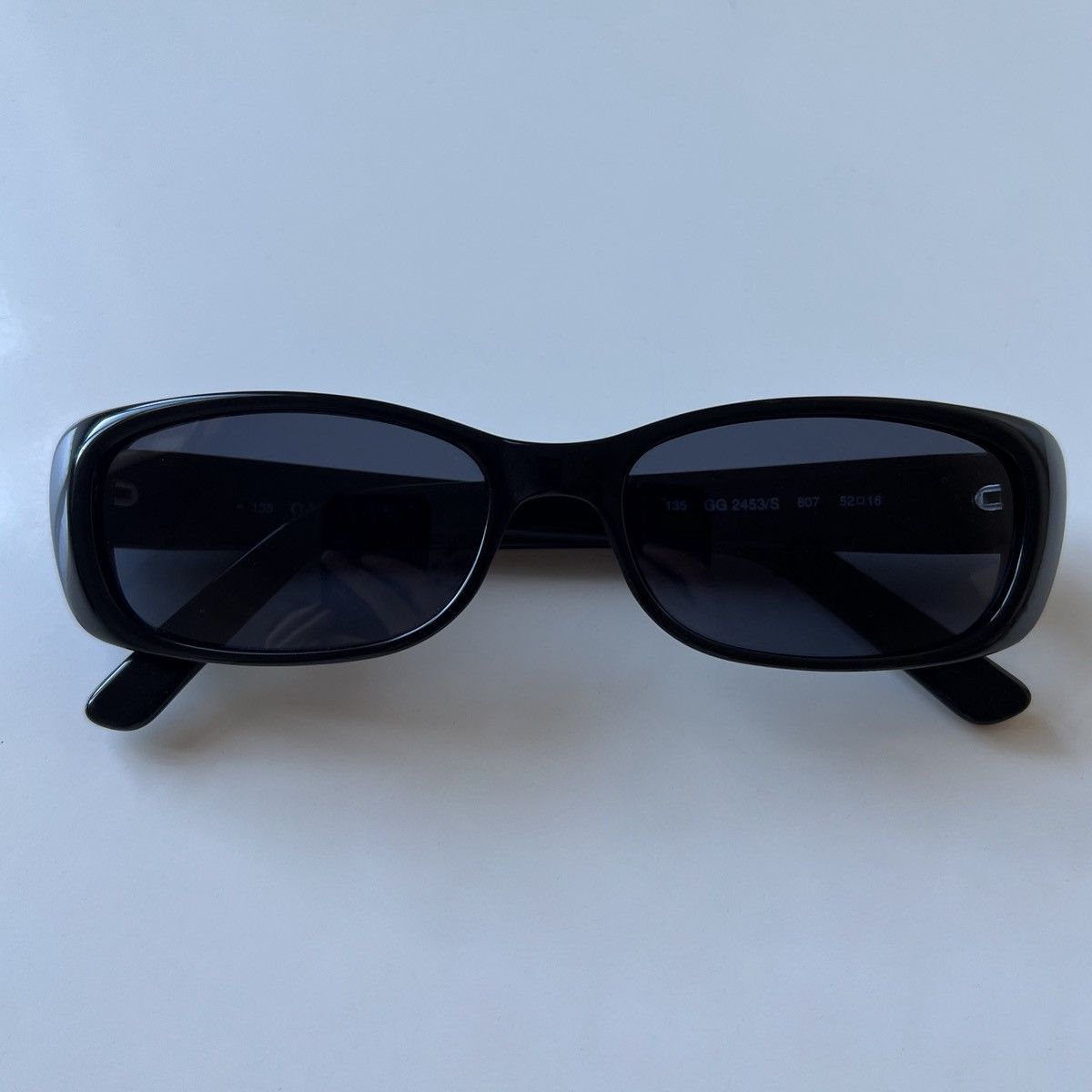 Gucci sunglasses vintage rectangle GG2453/S 807 G logo Italy