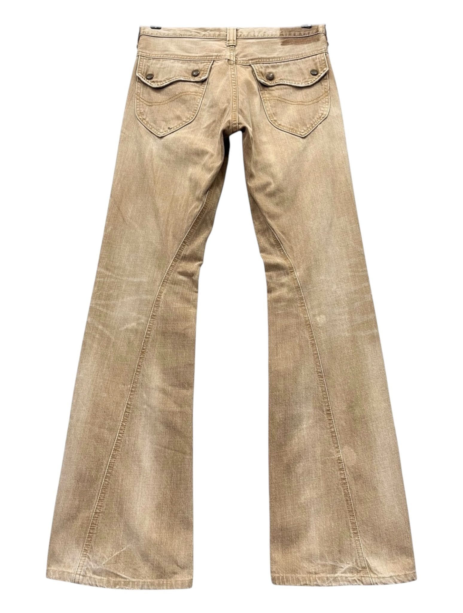 Lee FYE🔥MR LEE RIDERS Off Brown Twist Leg Flare Denim Jeans Size US 28 / EU 44 - 3 Thumbnail