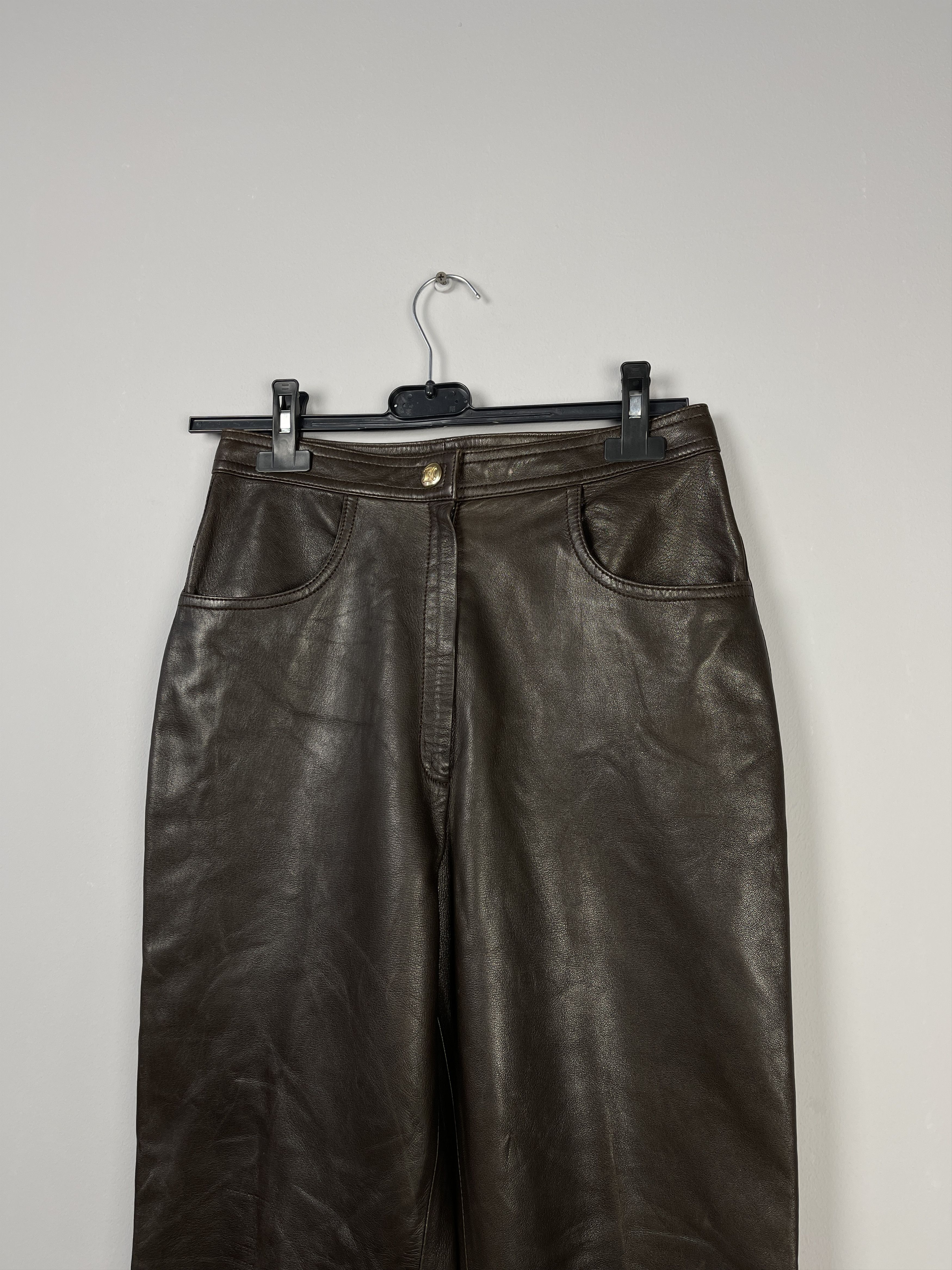 Celine Celine Vintage Cuir Leather Pants Size 30" / US 8 / IT 44 - 6 Thumbnail