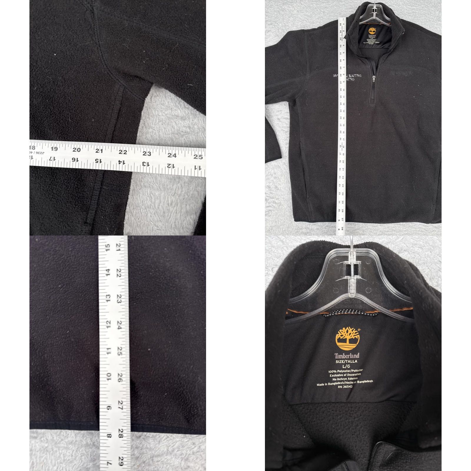 Timberland Timberland Sweatshirt Mens Large Black Fleece Quarter Zip Pullover Logo Size US L / EU 52-54 / 3 - 8 Thumbnail