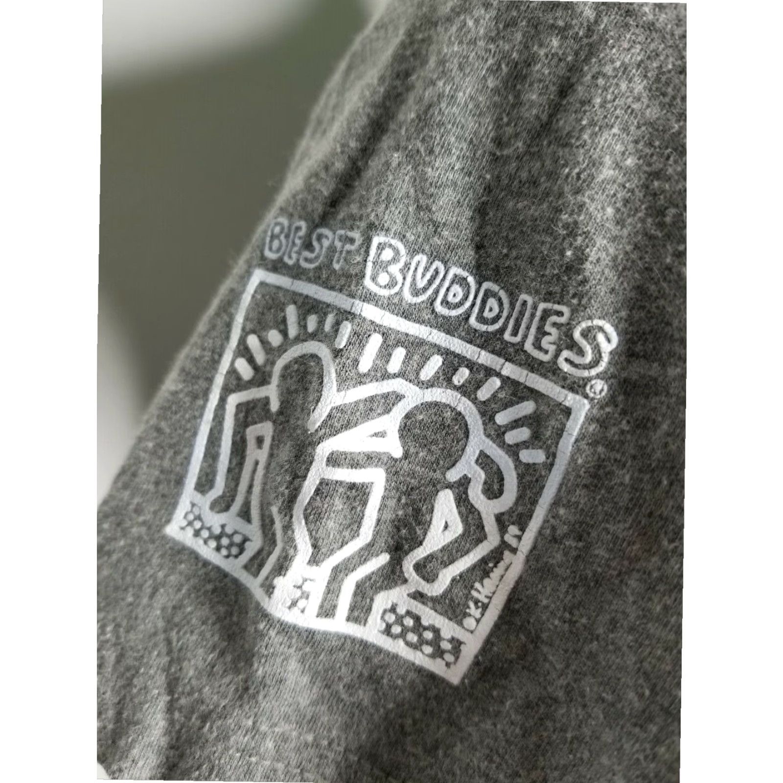 Vintage Keith Haring Graphic Tee, Bella + Canvas, Gray, Short Sleeve, Mens Small Size US S / EU 44-46 / 1 - 4 Thumbnail