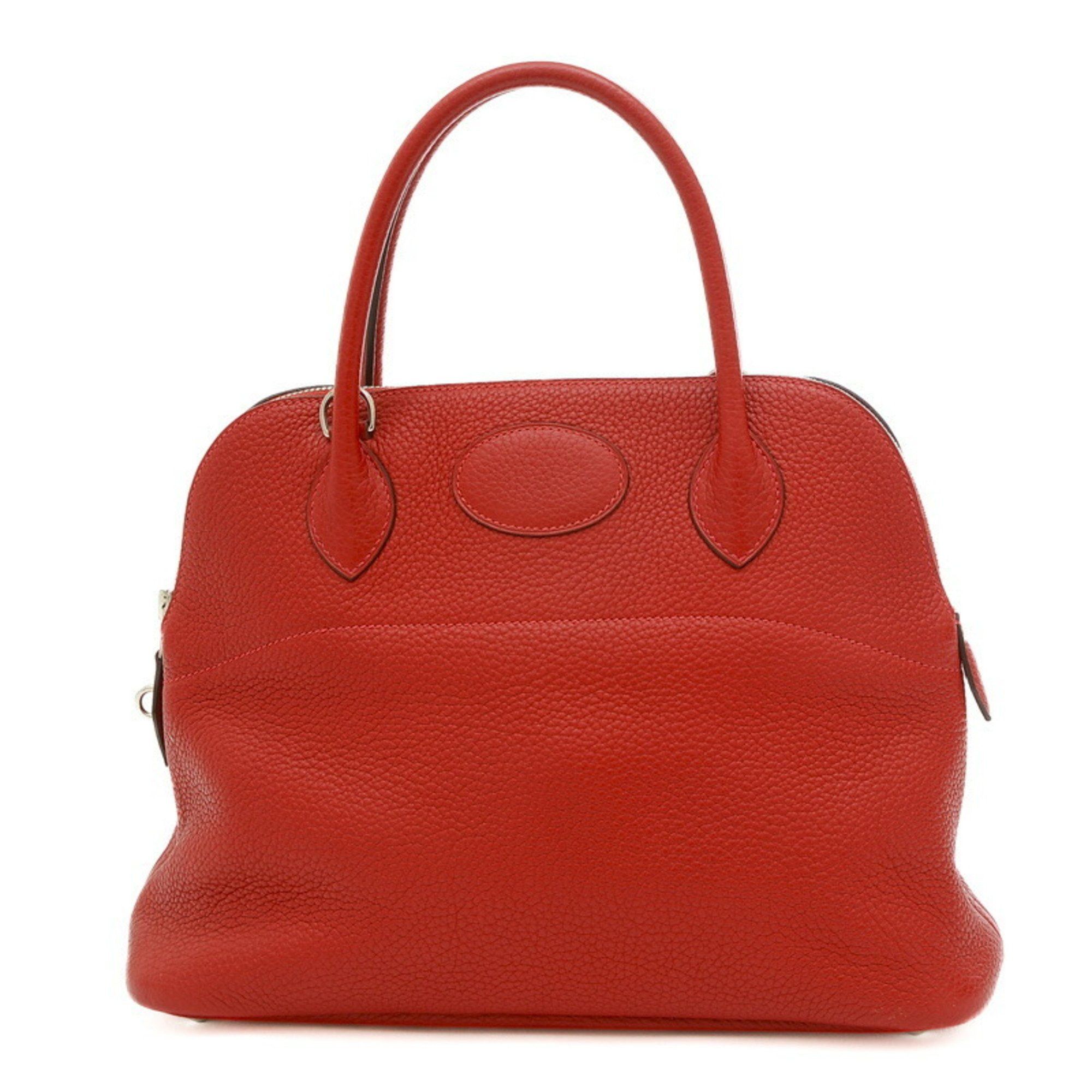 image of Hermes Bolide 31 Handbag Taurillon Clemence Rouge Cazac Q Stamp in Rouge Casaque, Women's