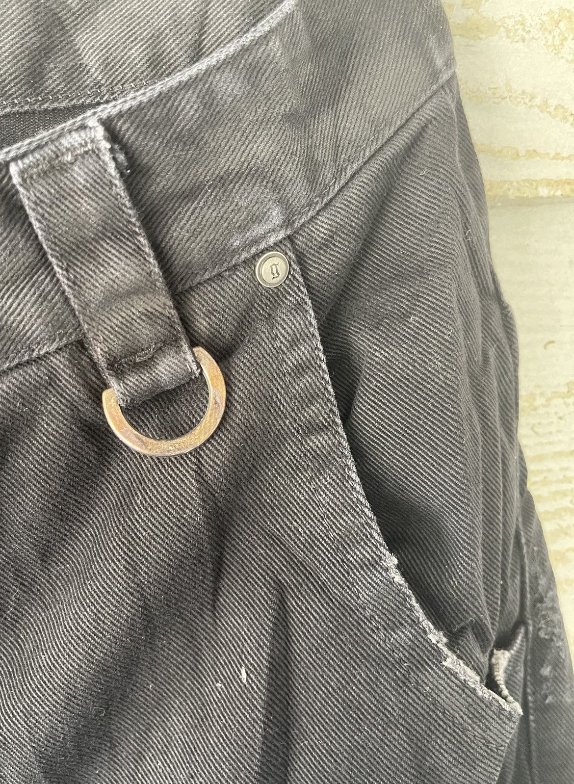 John Galliano 🔥RARE🔥JOHN GALLIANO DENIM DESTRESS BLACK ITALY Size US 31 - 18 Thumbnail