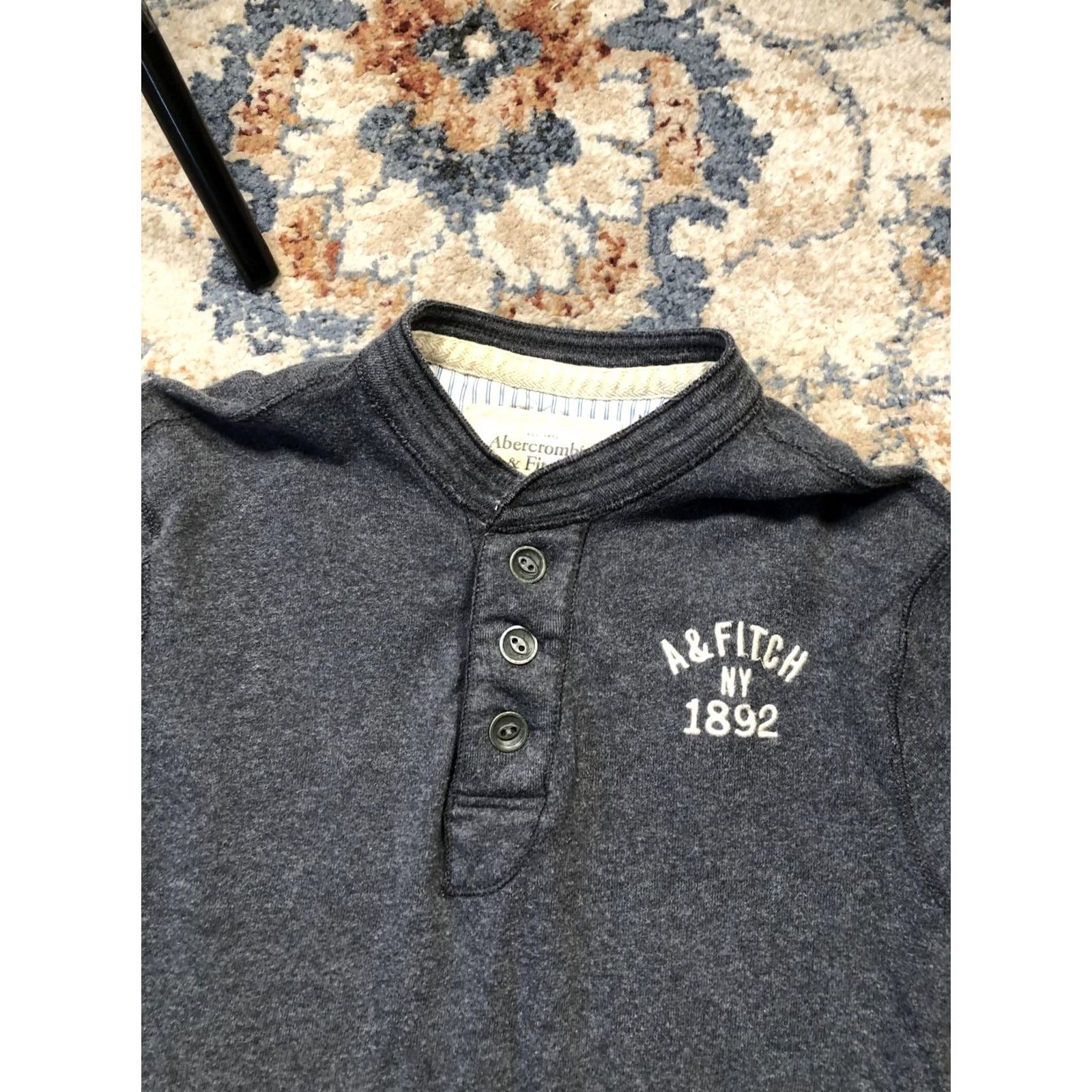 Abercrombie & Fitch Abercrombie & Fitch Shirt Mens 2XL Gray Henley Long Sleeve A&Fitch 1892 Logo Size US XXL / EU 58 / 5 - 6 Thumbnail