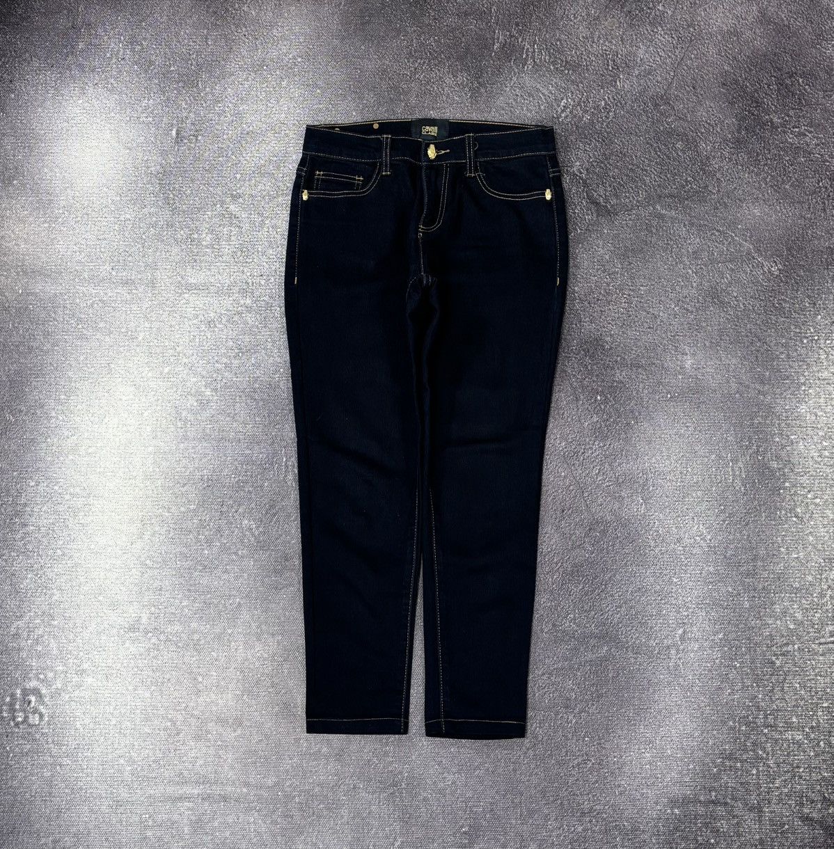 Cavalli Class Roberto Cavalli Class Women’s Rhinestones Navy Denim Jeans Size 26" / US 2 / IT 38 - 2 Thumbnail