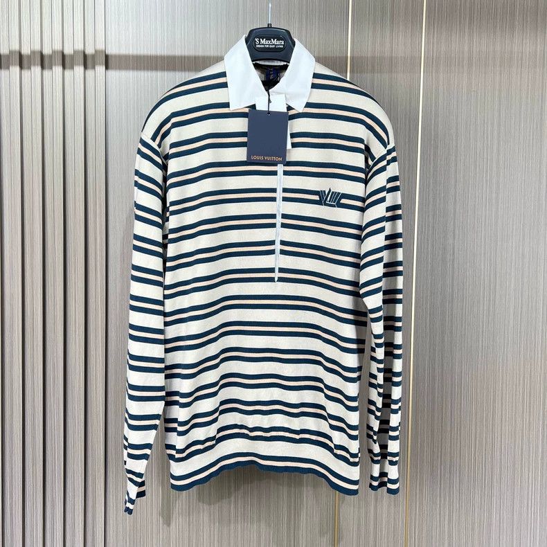 Louis Vuitton LOUIS VUITTON Striped letter lapel knit long sleeves 2504-N Size US XS / EU 42 / 0 - 1 Thumbnail