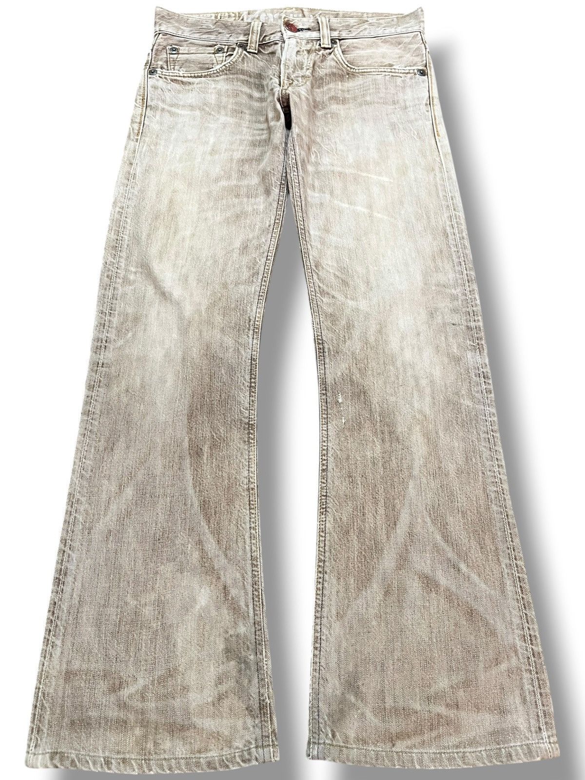 Edwin Vintage Edwin 503 Flare Grunge Whiskers Art Denim Size US 31 - 1 Thumbnail