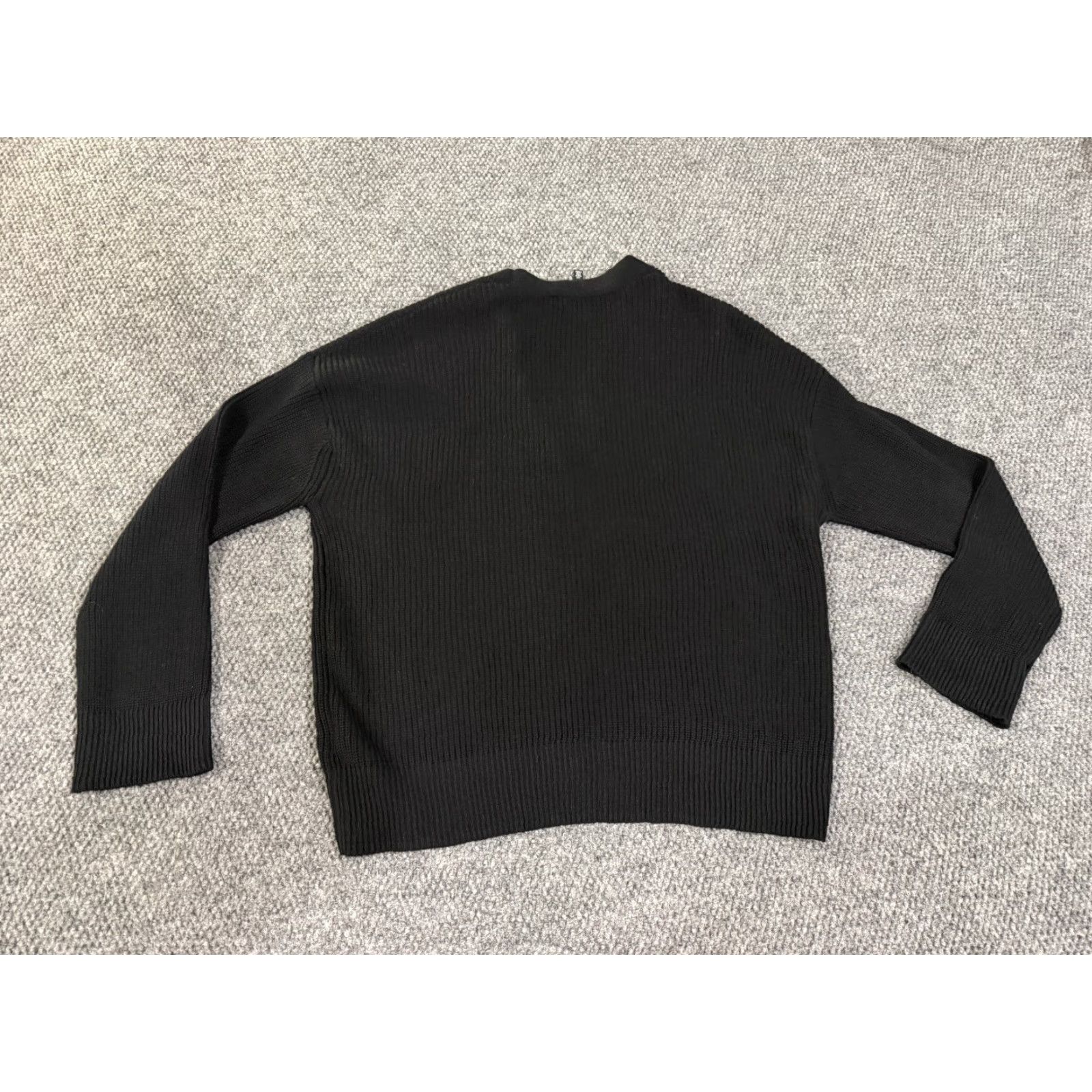 Hudson Hudson Womens Large Black Button Front Knit Sweater Long Sleeve Waffle Cozy Pullover All Seasons Casual Vintage No Size L / US 10 / IT 46 - 6 Thumbnail