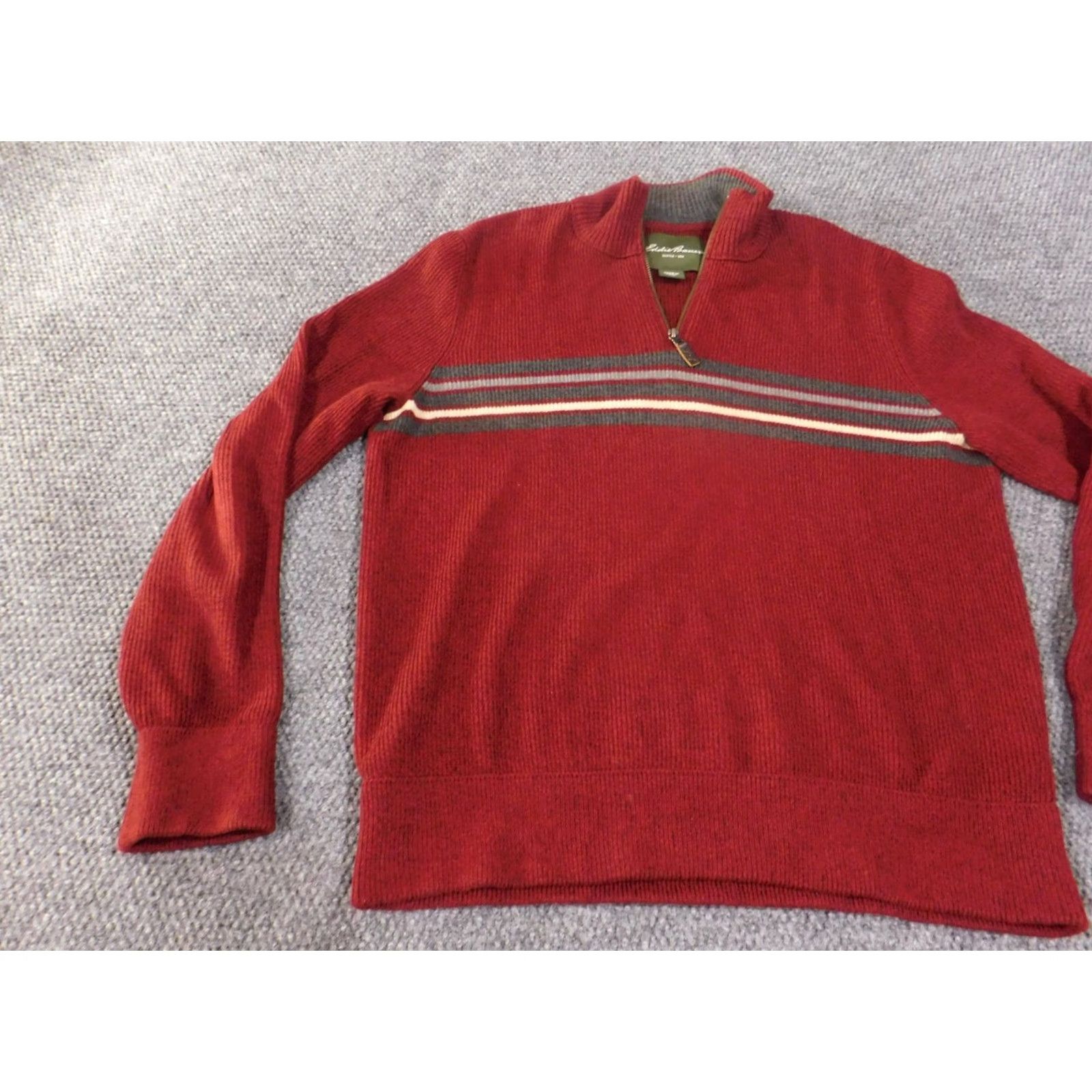 Eddie Bauer VINTAGE Eddie Bauer Sweater Mens XL Half Zip Pullover Striped Classic Knit Size US XL / EU 56 / 4 - 3 Thumbnail