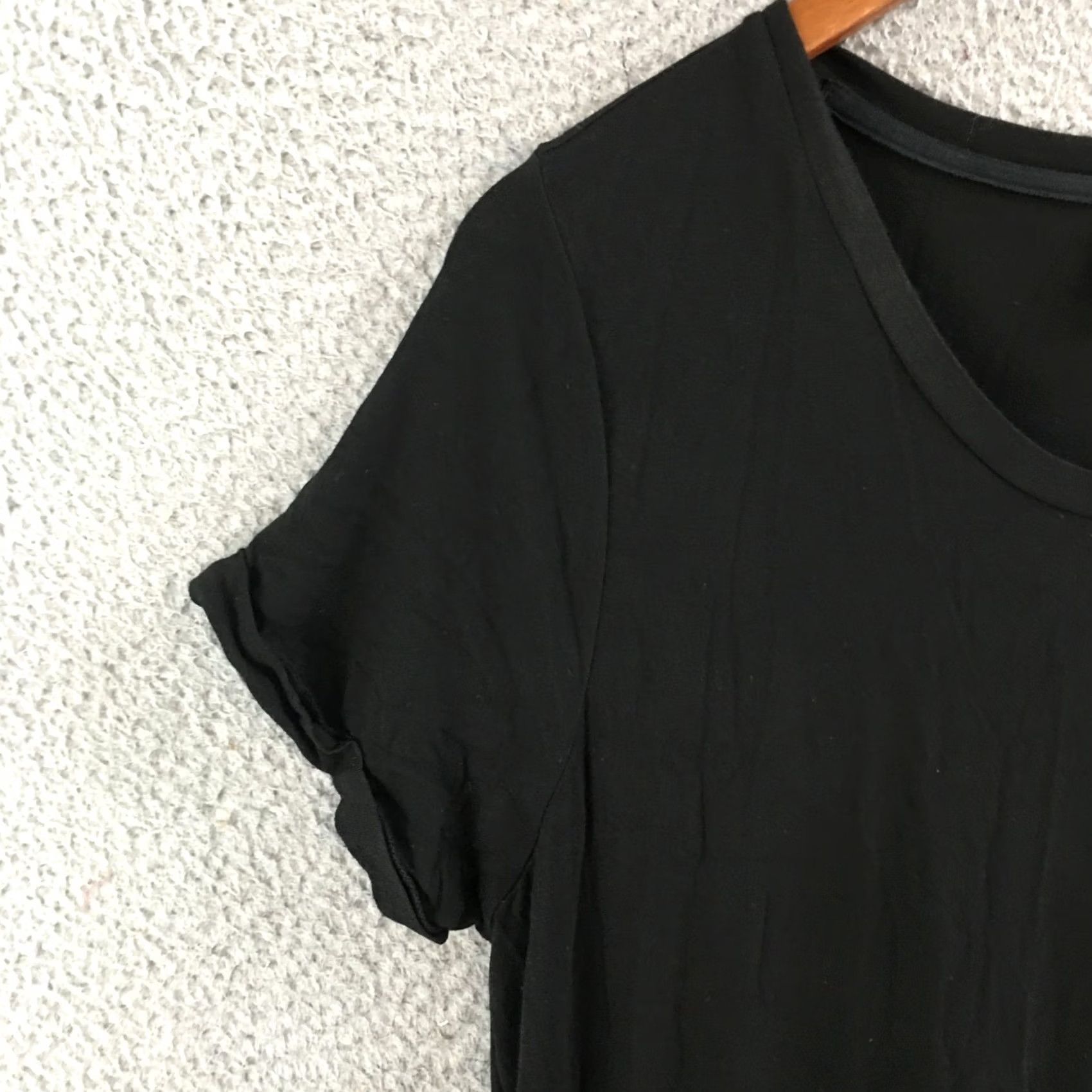 Vintage 32 Degrees COOL Dress Womens XL Scoop Neck Short Sleeve Sheath Black Solid Size 40" / US 18 - 4 Thumbnail