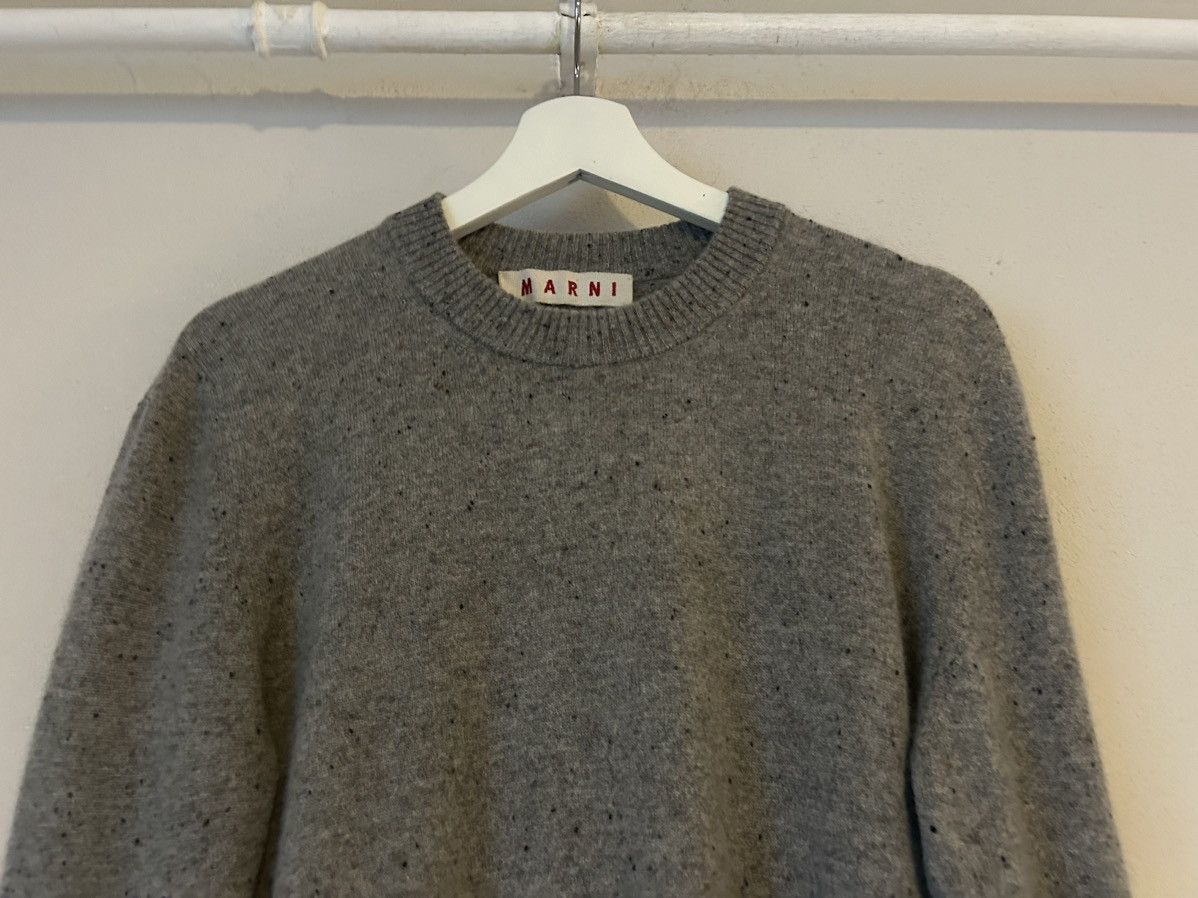 Marni Marni Grey Cashmere Knit Sweater with Striped Detail Size US S / EU 44-46 / 1 - 10 Thumbnail