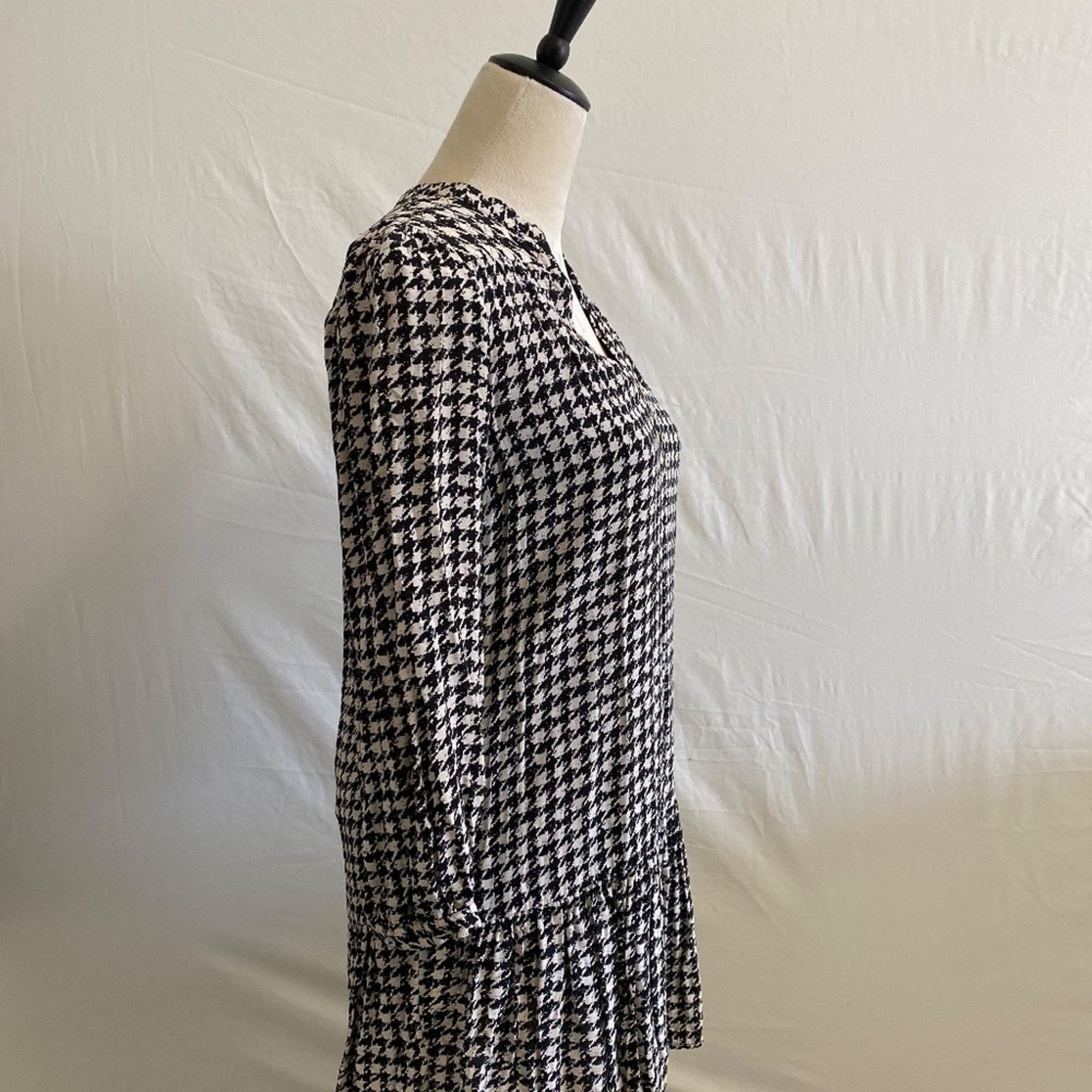 Anthropologie Anthropologie Maeve Sterling Houndstooth Dress - XXSP Size XXS / US 00 / IT 34 - 3 Thumbnail