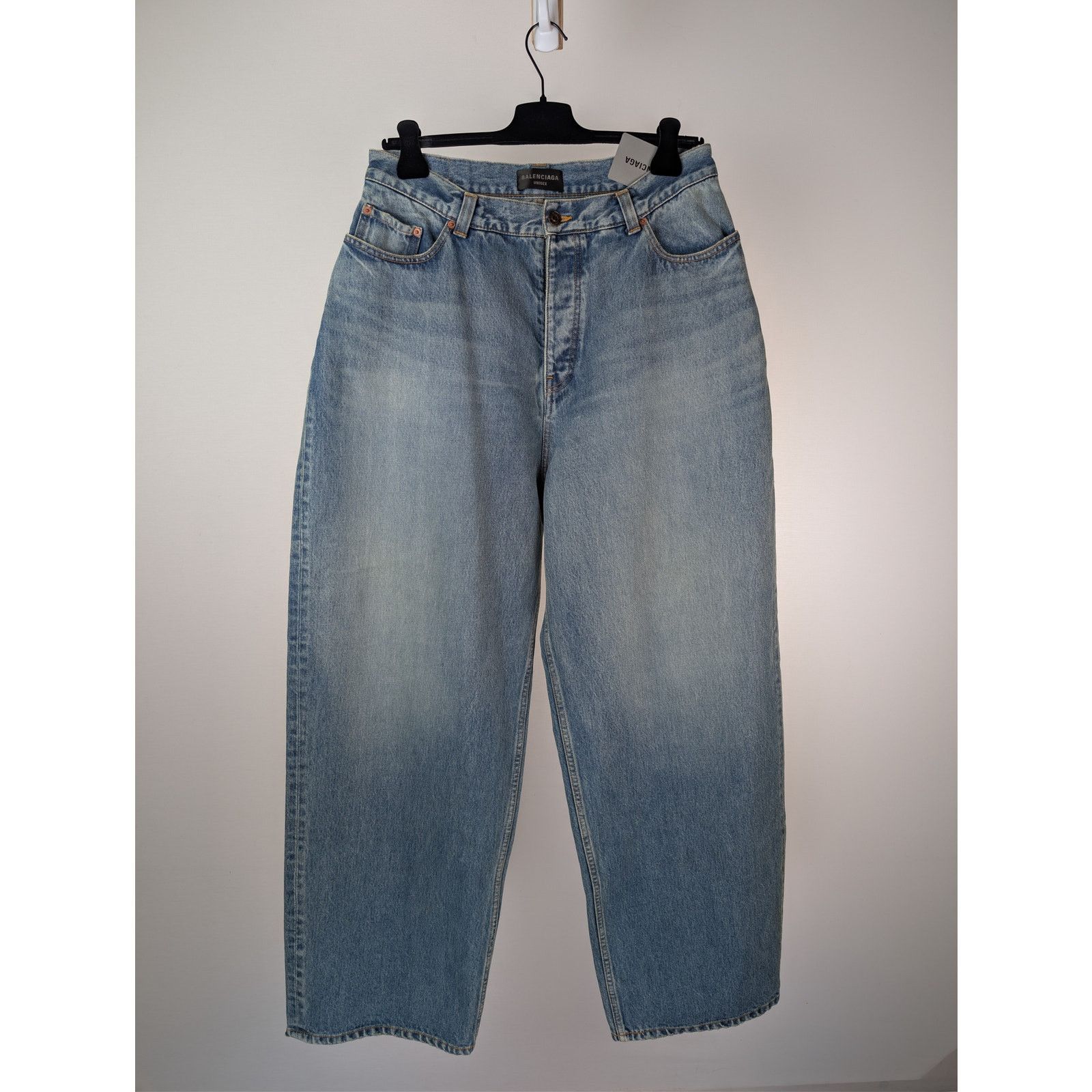 Balenciaga o1rshd1 Organic Blue Japanese Large Baggy Denim Jeans Blue Size US 28 / EU 44 - 1 Thumbnail
