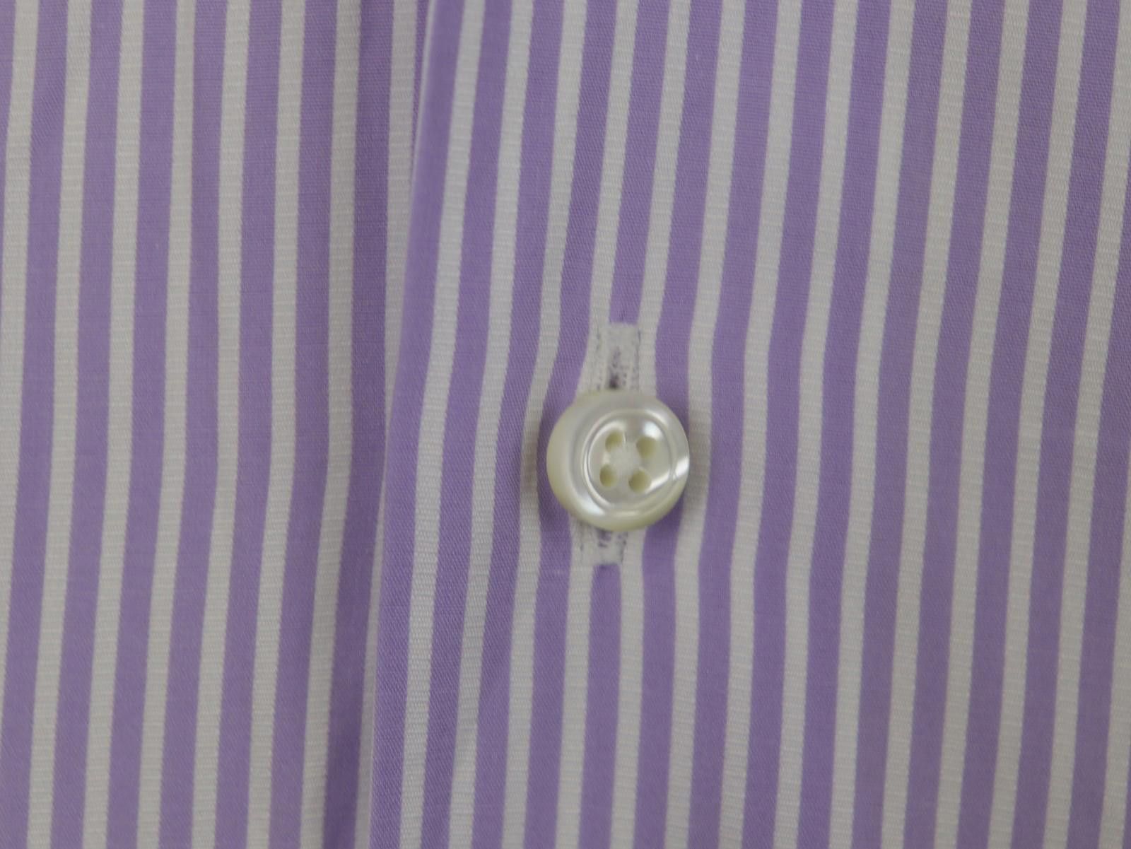 Ermenegildo Zegna Ermenegildo Zegna Pink White Striped Dress Shirt Size 40 Size 38R - 6 Thumbnail