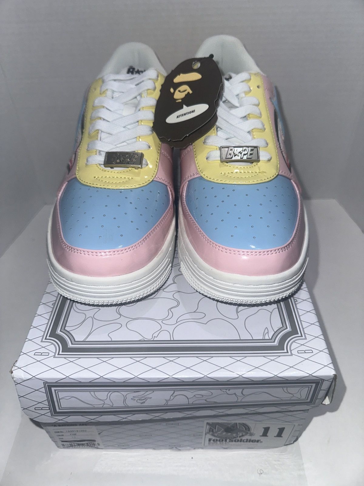 RARE! BAPE Cotton Candy/Easter Patent Shark Bapesta DS US11
