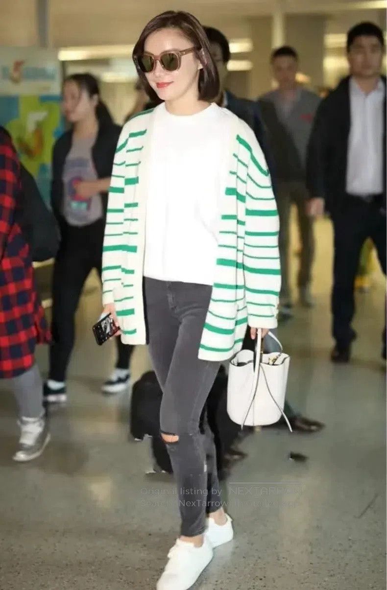 Loewe Loewe Green Striped Cardigan Size XXS / US 00 / IT 34 - 2 Thumbnail