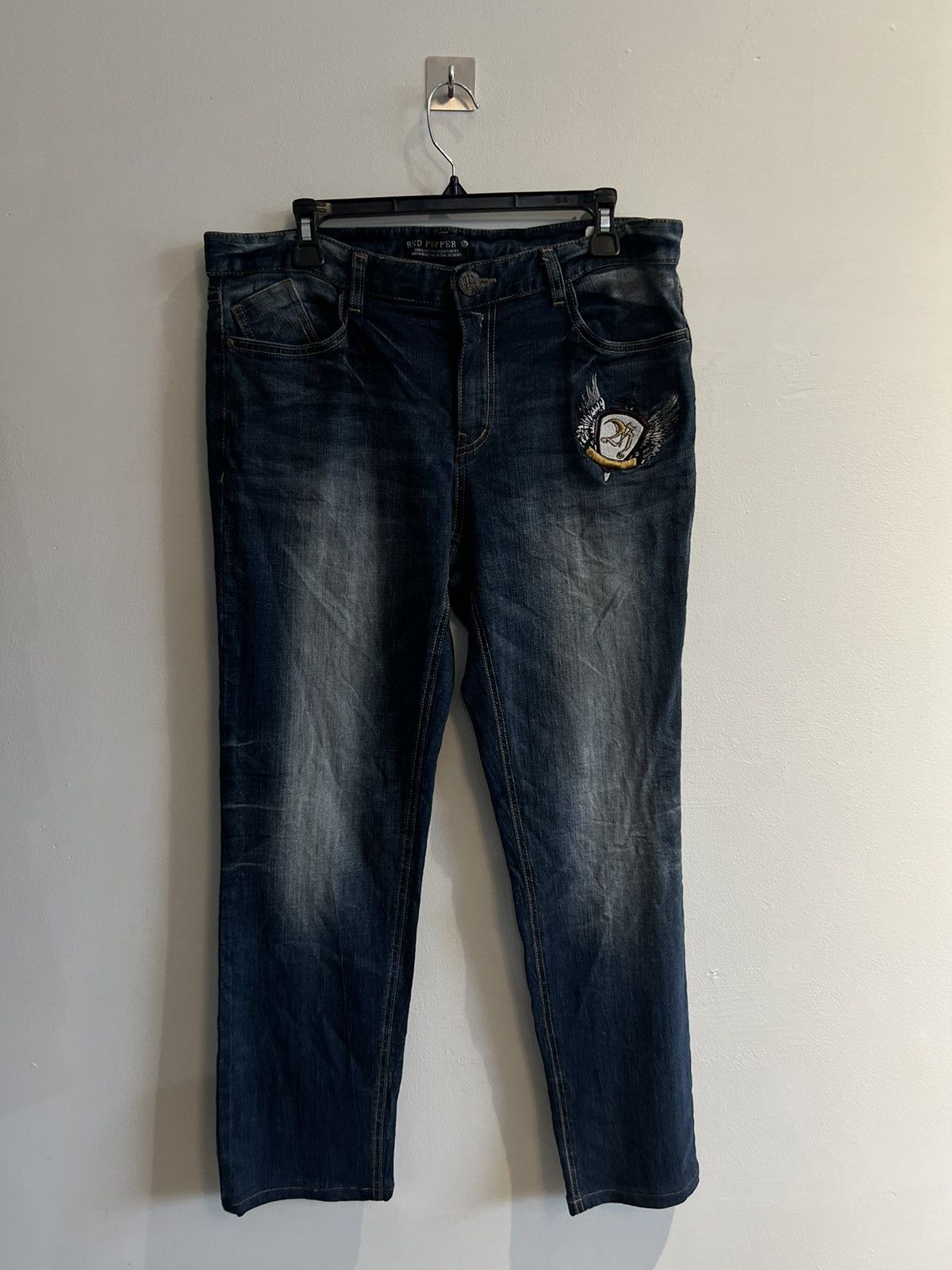 Japanese Brand 90’s RED PEPPER RARE BIG LOGO Y2K JEANS SKULL LOGO Size US 32 / EU 48 - 2 Thumbnail