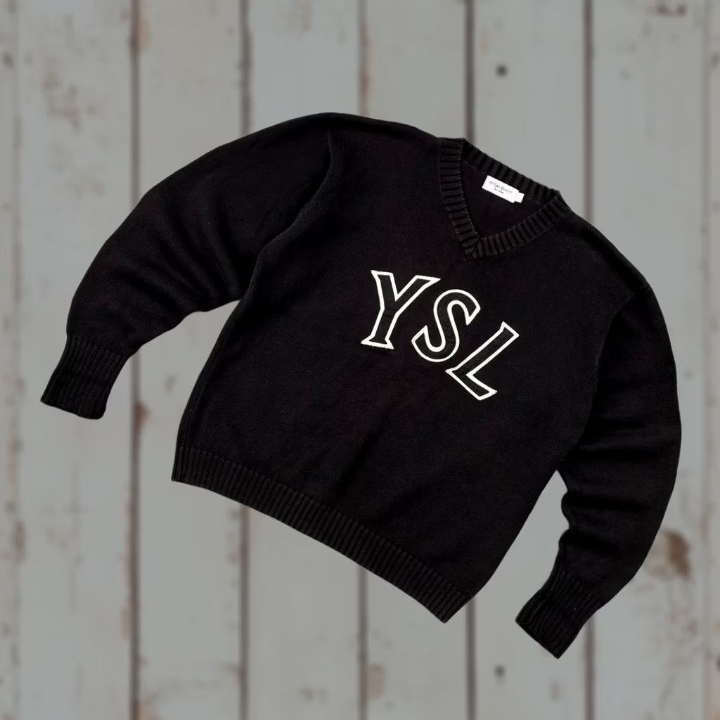 Vintage × Yves Saint Laurent Black YSL Sweater Knit | Grailed