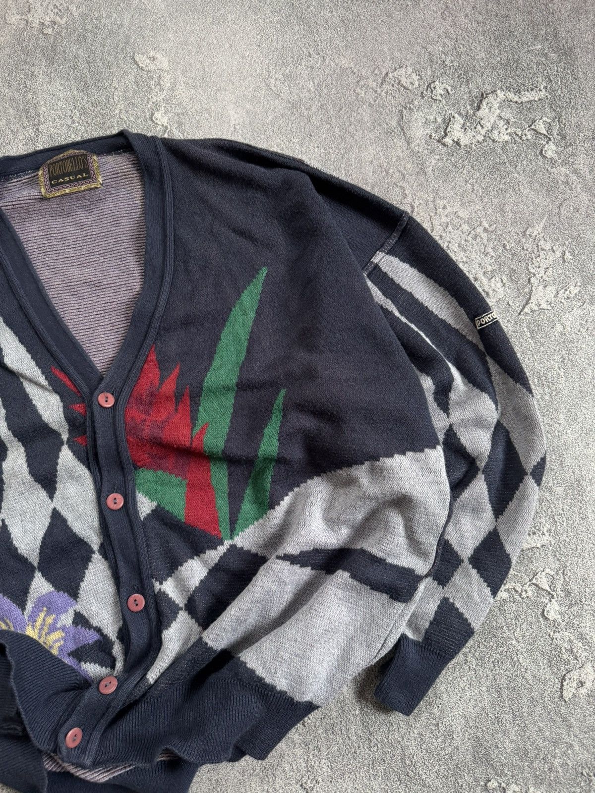 Vintage Portobello’s 54 all printed flower cardigan sweater knitwear Size US L / EU 52-54 / 3 - 3 Thumbnail