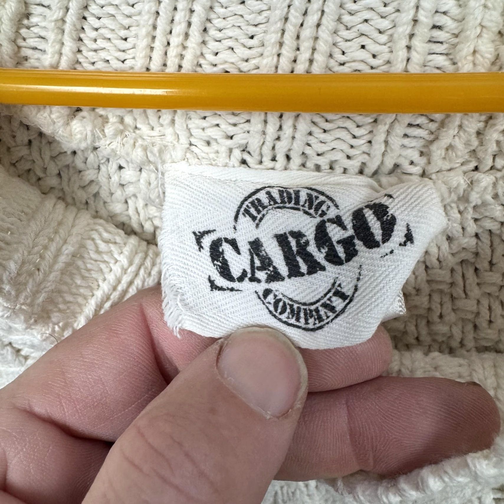 Vintage VINTAGE Cargo Sweater Men Small White Cable-Knit 100% Cotton Crew Neck Pullover Aran Fisherman Classic Size US S / EU 44-46 / 1 - 5 Thumbnail