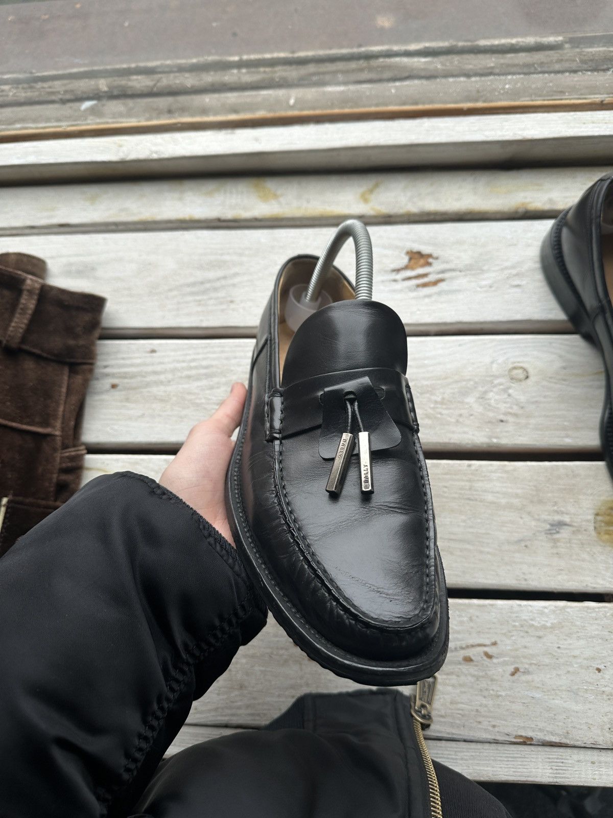 Bally LUXURY 🚨 BALLY VNTG LOAFERS SHOES MEN BLACK RARE Size US 9 / EU 42 - 3 Thumbnail