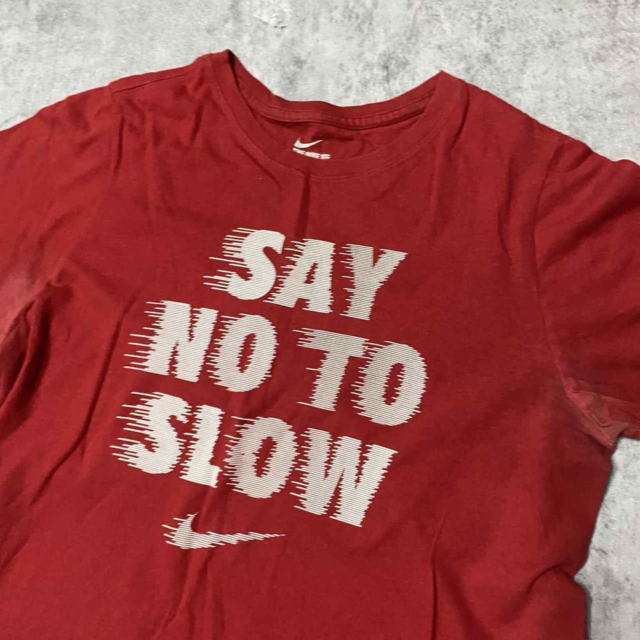 Nike Red Nike cotton t-shirt with "Say No To Slow" graphic print Size US XL / EU 56 / 4 - 2 Thumbnail