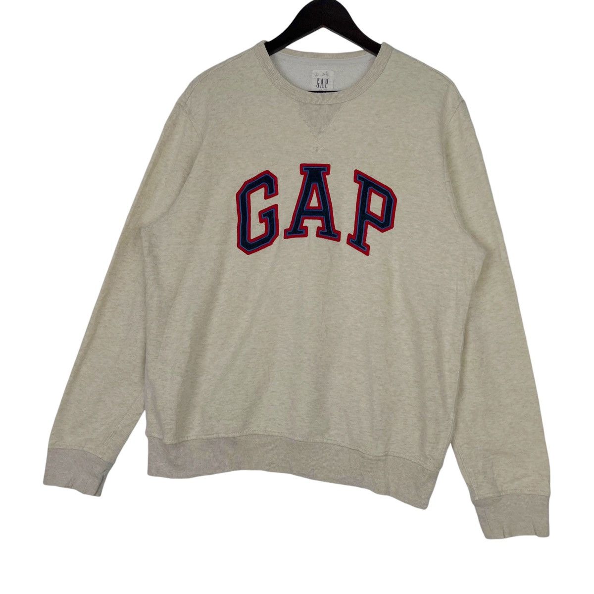 Gap × Vintage Vintage GAP Crewneck Sweatshirt Cream Pullover Jumper Size Size US M / EU 48-50 / 2 - 2 Thumbnail