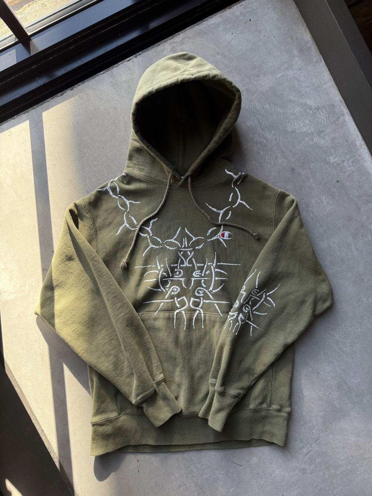Champion × Vintage Vintage Reverse weave olive champion hoodie rosary tattoo Size US M / EU 48-50 / 2 - 1 Thumbnail