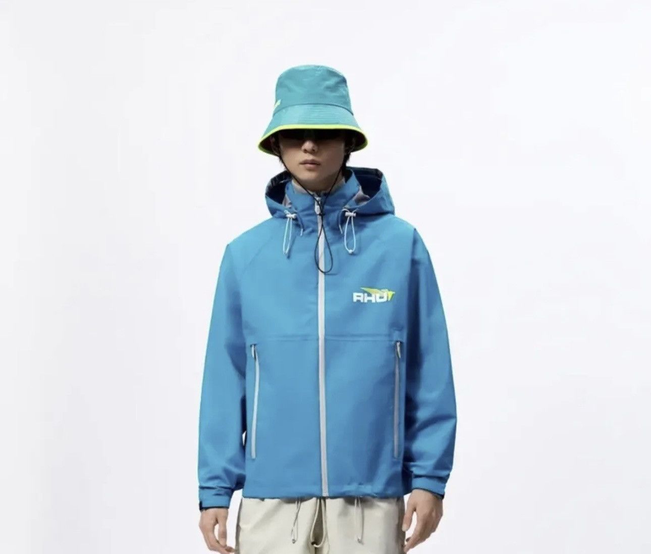Rhude × Zara Brand NWT Rhude x Zara Blue Windbreaker Jacket - Size XL Size US XL / EU 56 / 4 - 8 Thumbnail