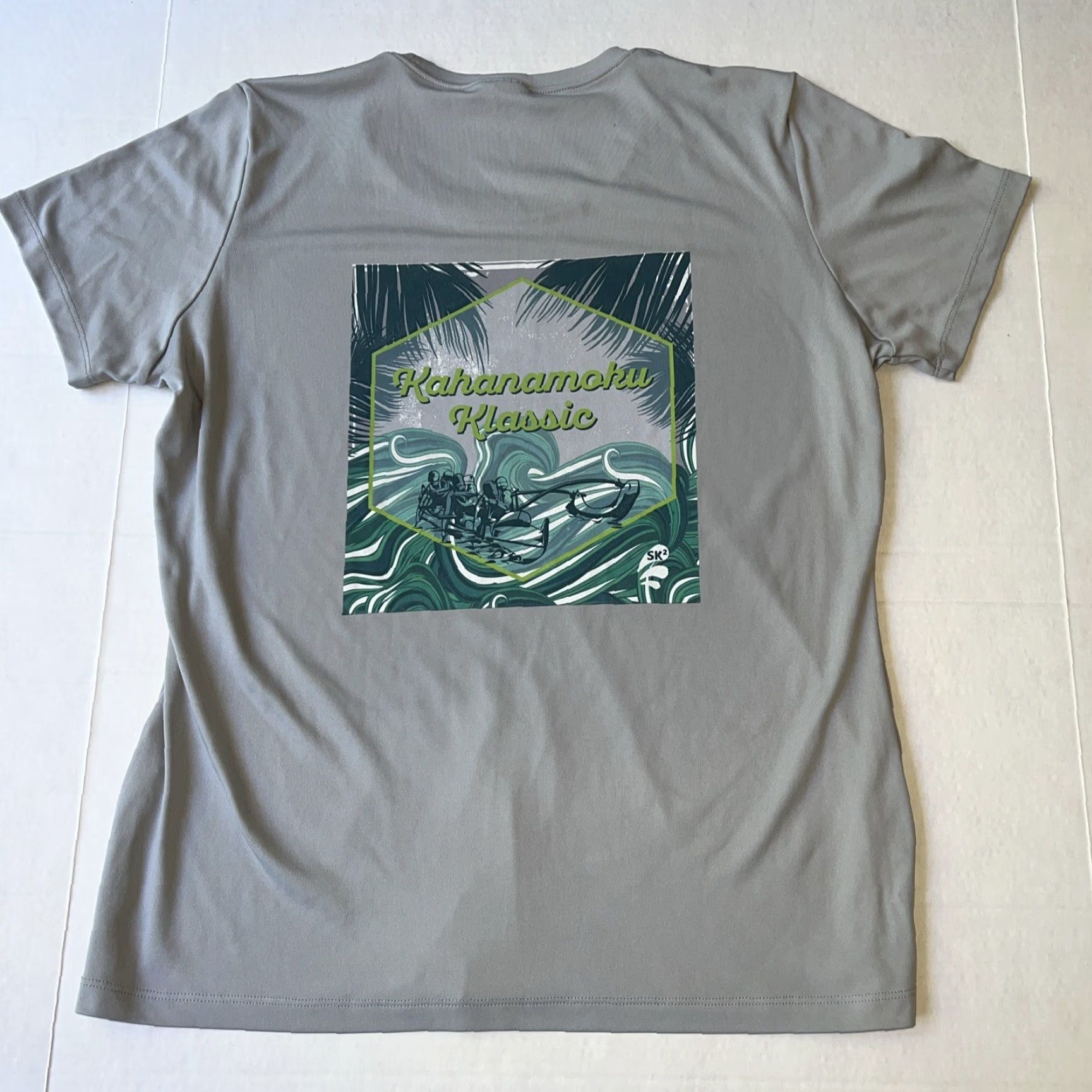 Vintage VINTAGE Official Kahanamoku Klassic Outrigger Canoe Club Race Jersey Shirt Women’s Large Gray Short Sleeve Regular Fit Sports Tek Size L / US 10 / IT 46 - 2 Thumbnail