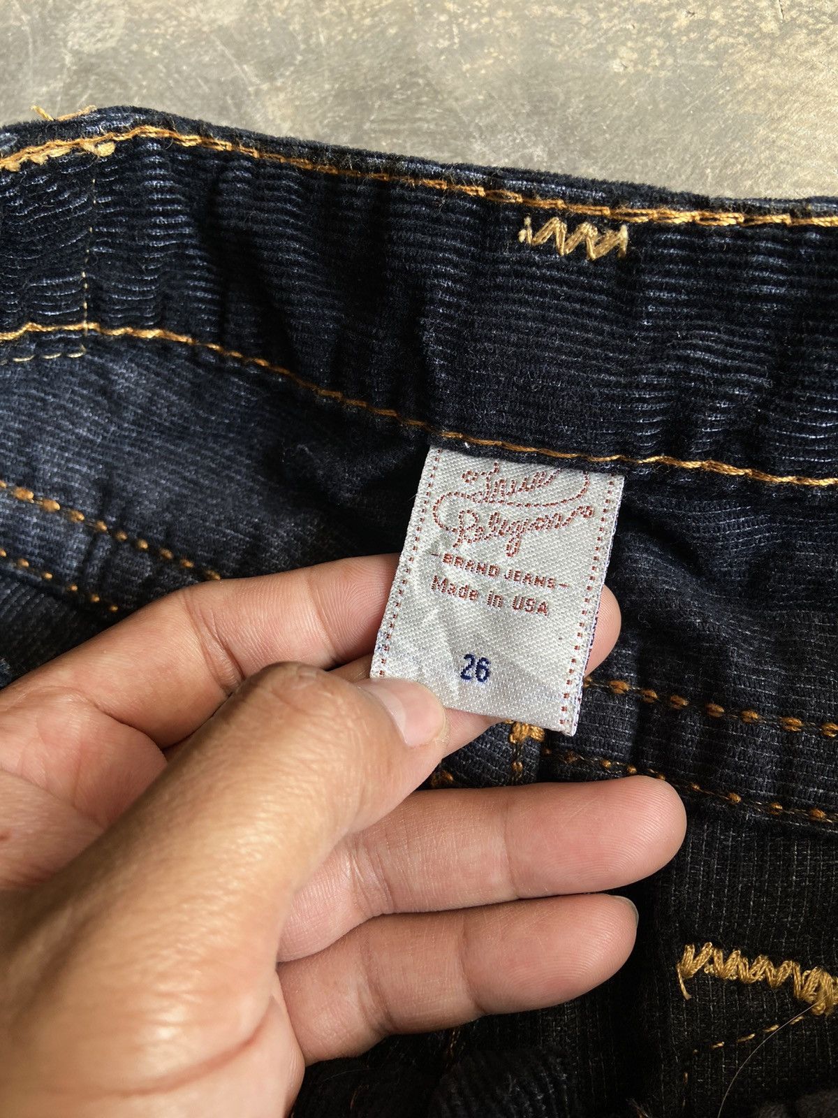 True Religion Vintage flare corduroy pant, made in USA