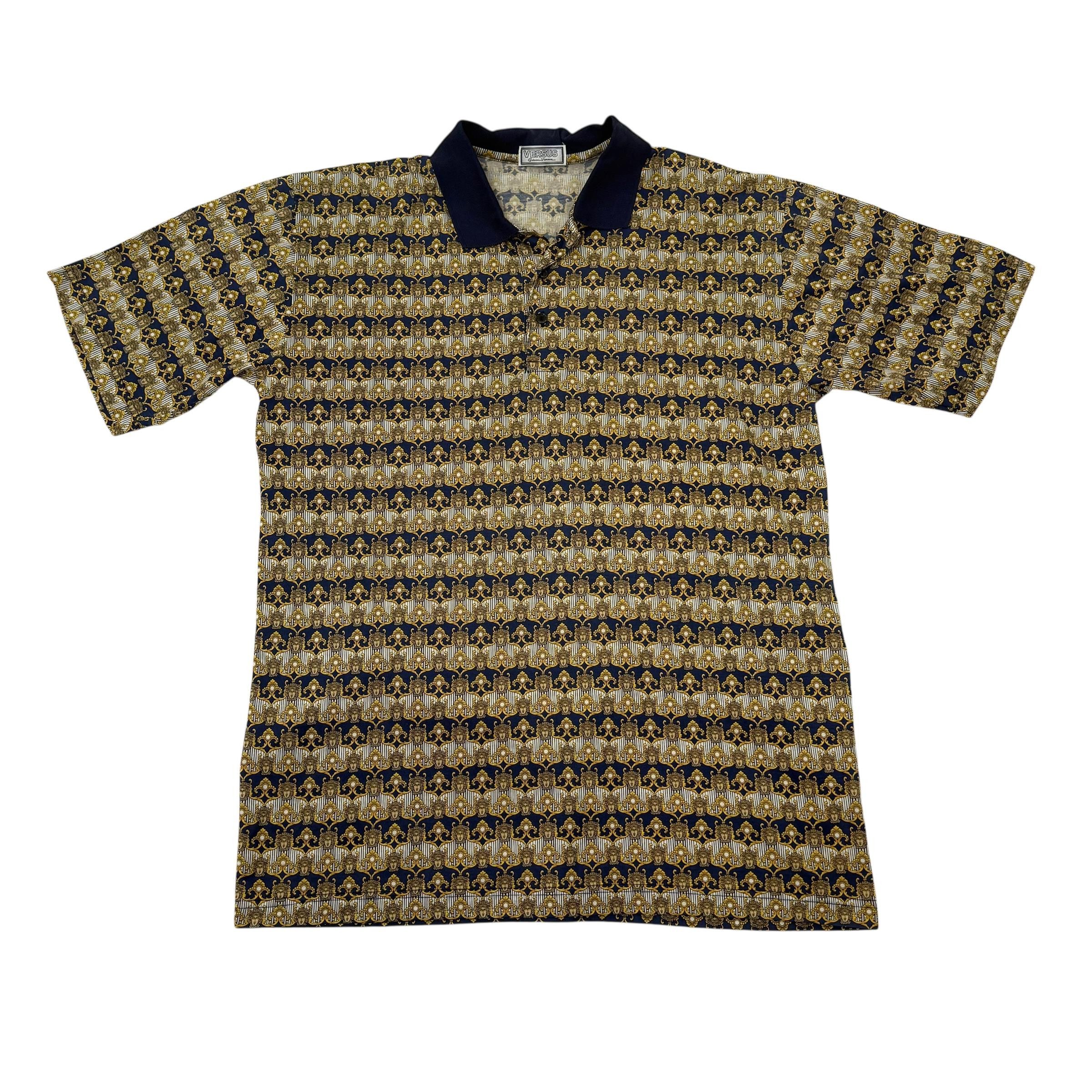 Versus Gianni Versace Medusa Head Full Print Polo T-Shirt
