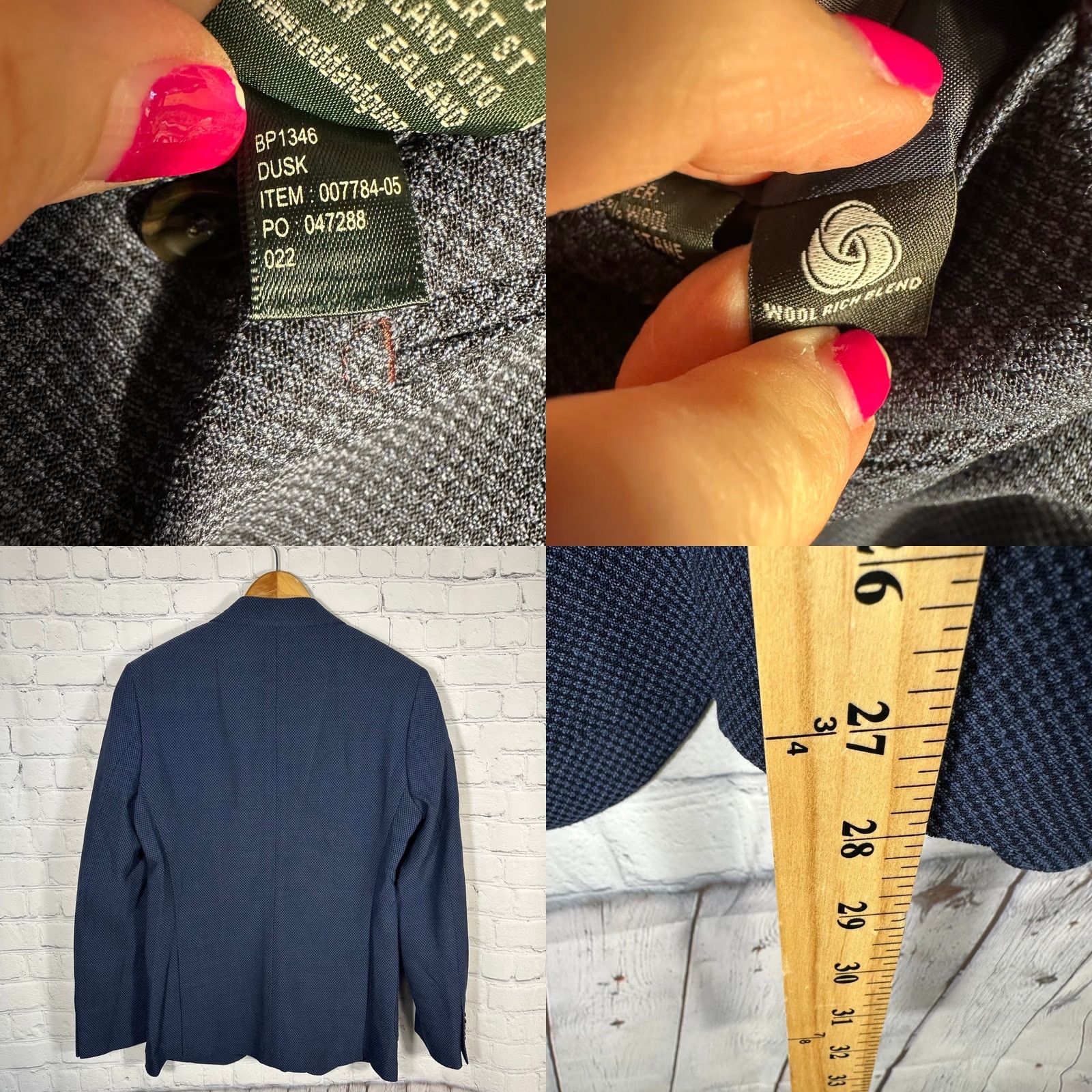 Rodd & Gunn Rodd & Gunn Ellesmere Jacket Blazer XS Mens Dusk Blue Wool Blend Notch Lapel Two-Button Front Sport Coat Regular Fit Size 34R - 8 Thumbnail