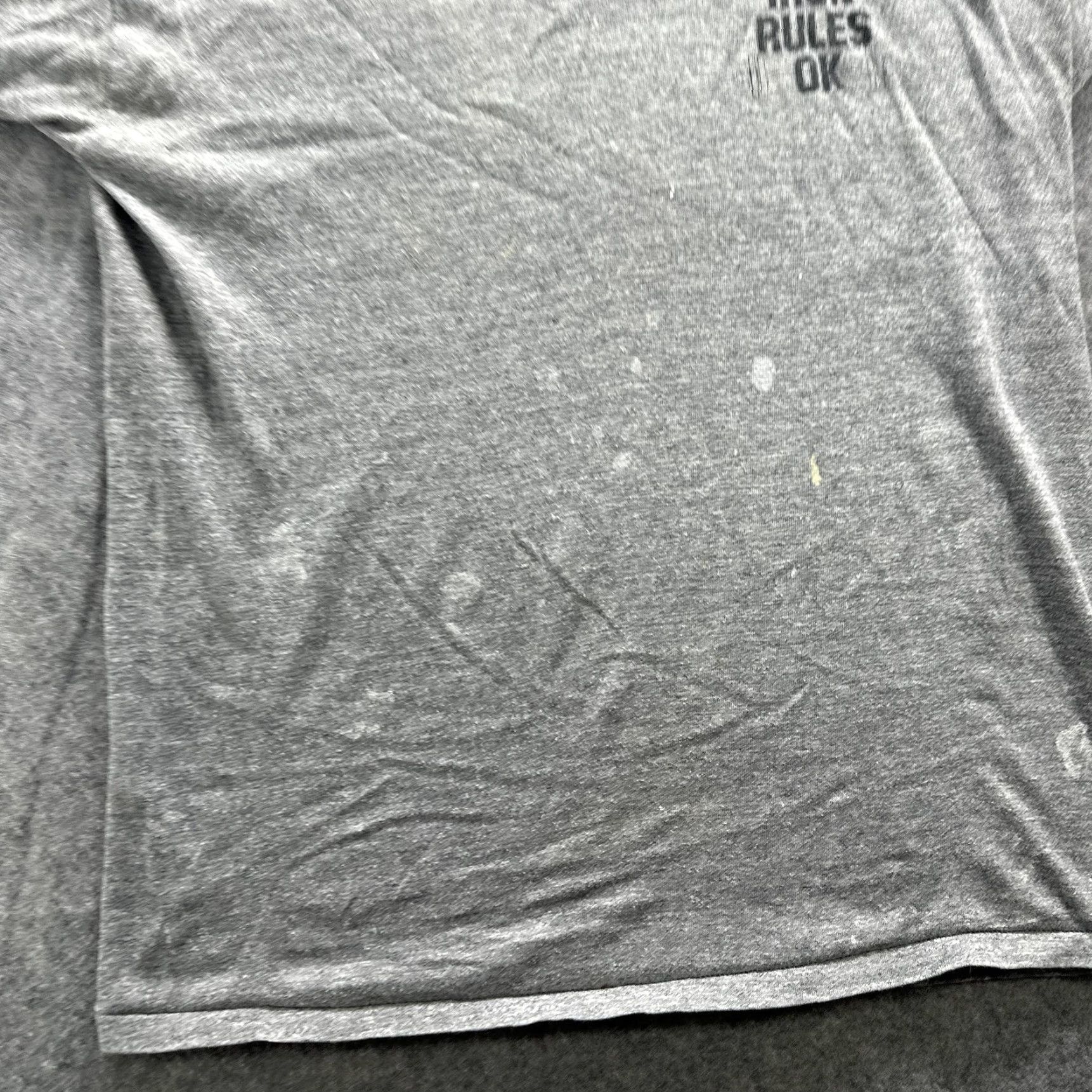 Russell Athletic VINTAGE Russell Athletic Shirt Mens Large Gray Iron Rules OK Tee Short Sleeve Crew Neck Fitness Gy m Workout 80s Size US L / EU 52-54 / 3 - 4 Thumbnail