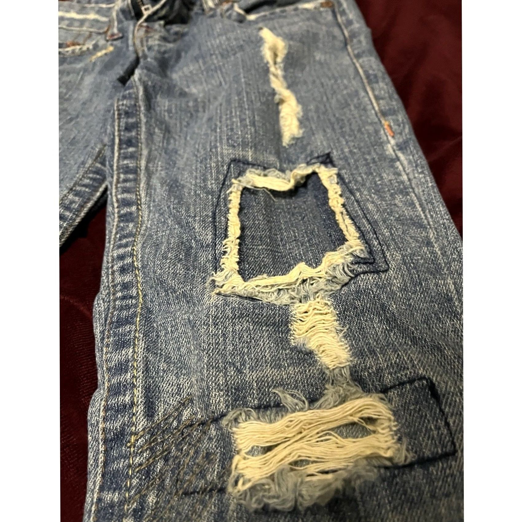 True Religion True Religion Jeans Distressed Blue Denim Made in USA Size 27 Womens Bootcut Regular Denim Size 27" / US 4 / IT 40 - 5 Thumbnail