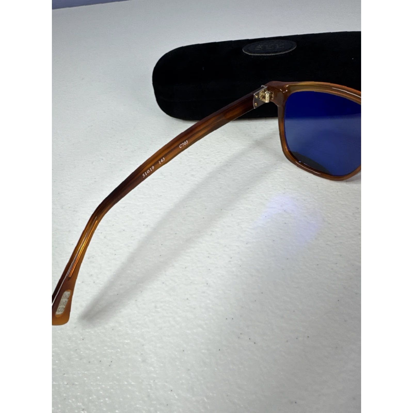 Vintage SEE Made In Italy Sunglasses Unisex Adults Tortise Frame 51 19 145 Polarized Case Cloth W Case Size ONE SIZE - 7 Thumbnail