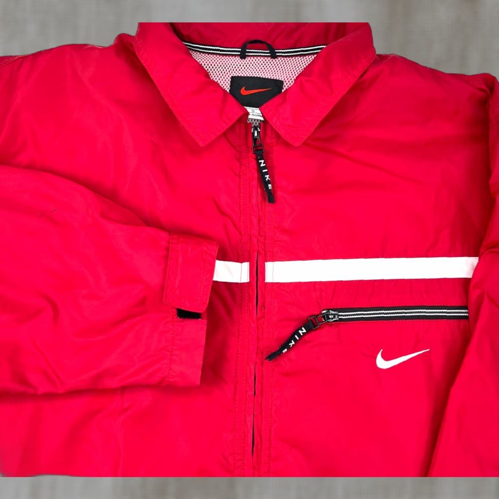 Nike VINTAGE Nike Jacket Men XL Red Windbreaker Full Zip Y2K 2000s Sports Logo Zipper Pockets All Seasons Regular Mens Size US XL / EU 56 / 4 - 1 Thumbnail