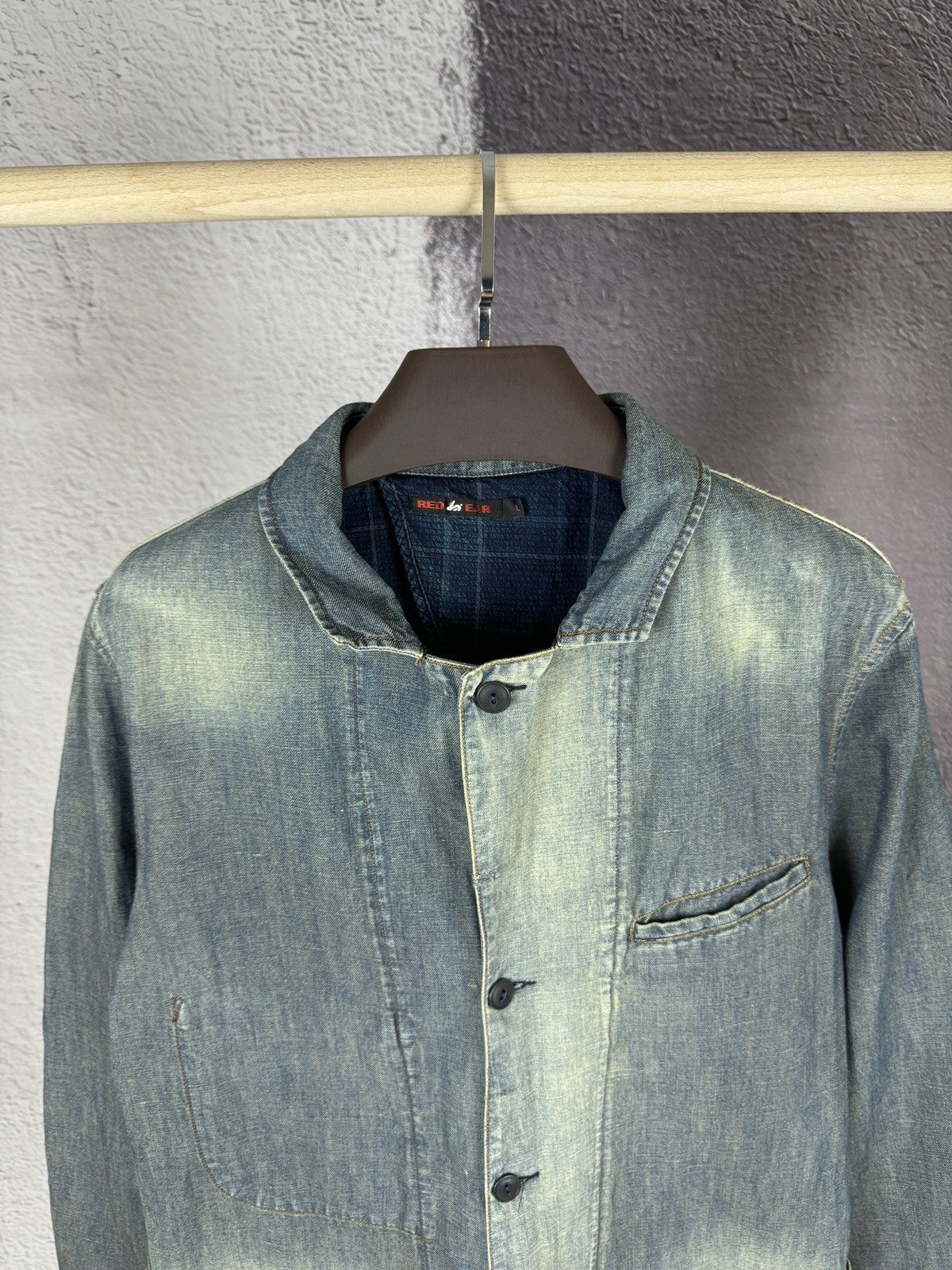 Paul Smith Red Ear by Paul Smith blue faded denim work jacket blazer Size US L / EU 52-54 / 3 - 14 Thumbnail