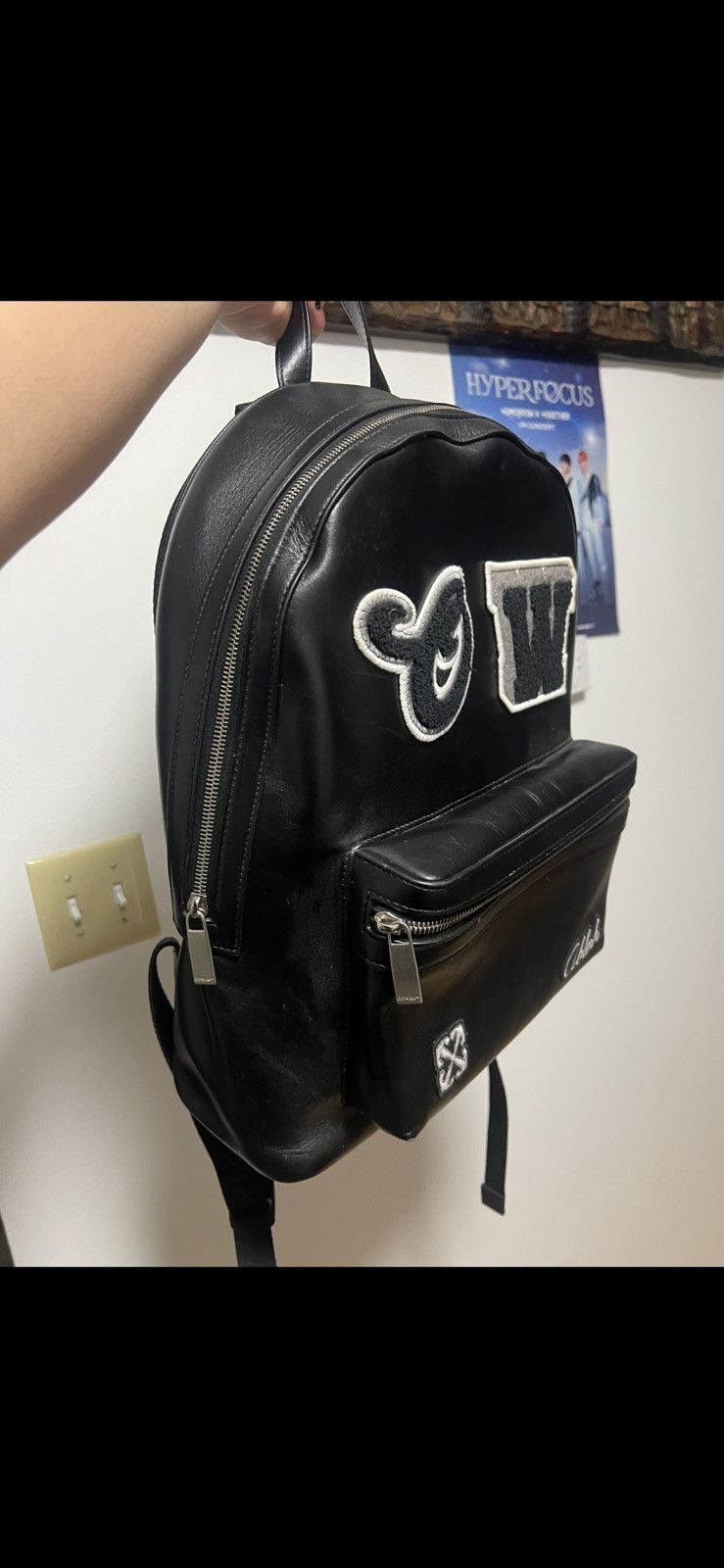 Off-White Off-White Varsity Patch Leather Backpack Size 40 - 3 Thumbnail