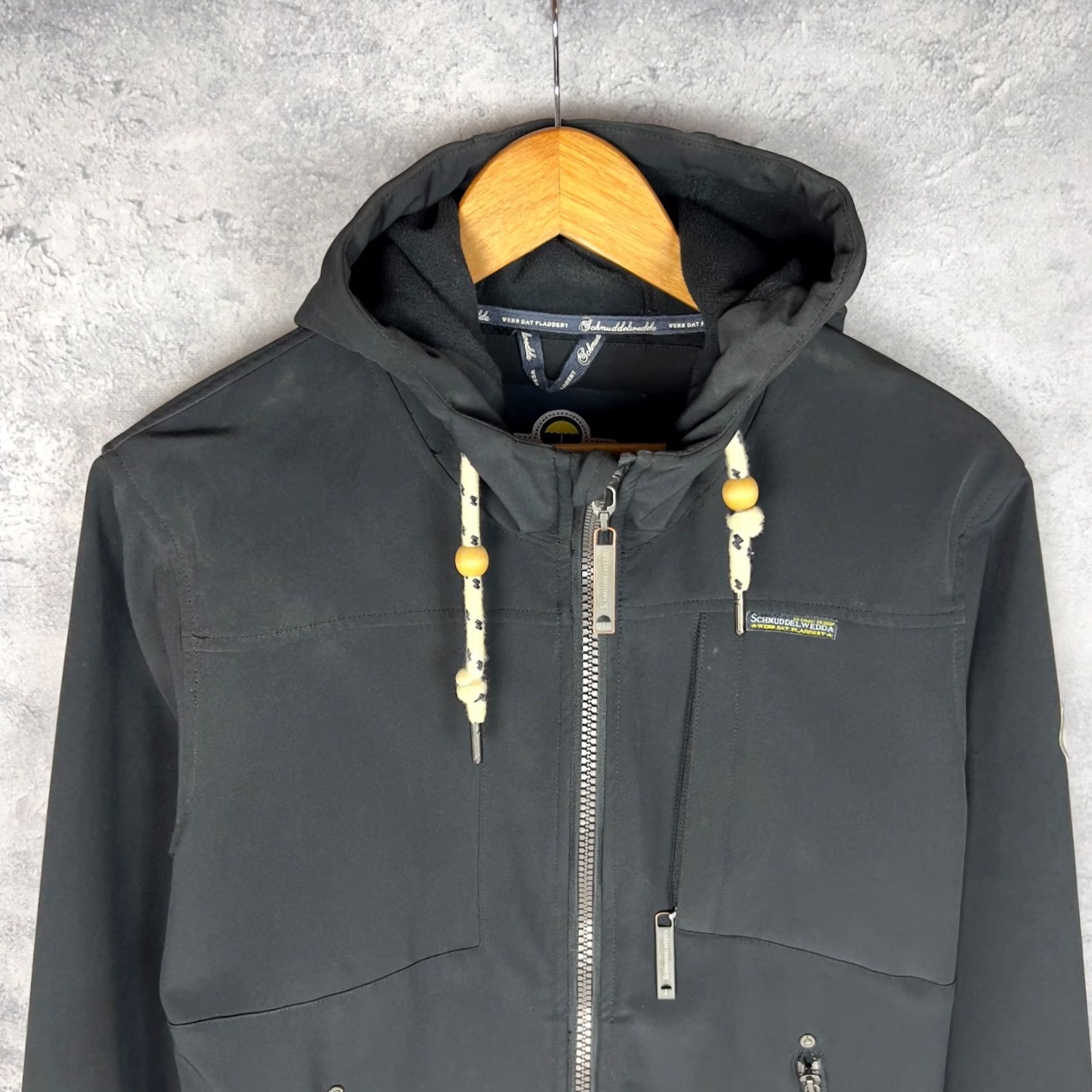 Vintage Schmuddelwedda Jacket Black Men Size M Hooded Windproof Softshell Casual Coat/Outerwear Shirt Size US M / EU 48-50 / 2 - 2 Thumbnail
