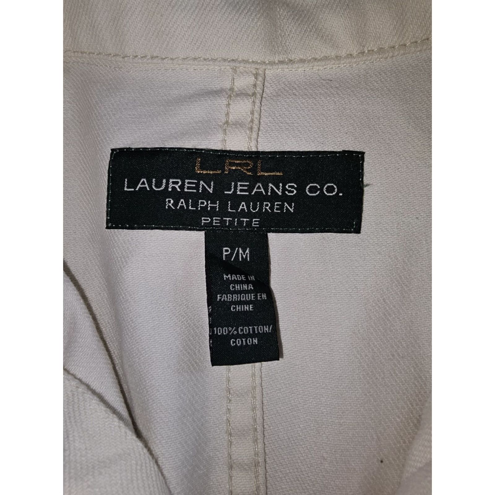 Ralph Lauren Lauren Ralph Lauren Denim Utility Jacket Full Zip Womens Sz P/Med Ivory Size M / US 6-8 / IT 42-44 - 6 Thumbnail